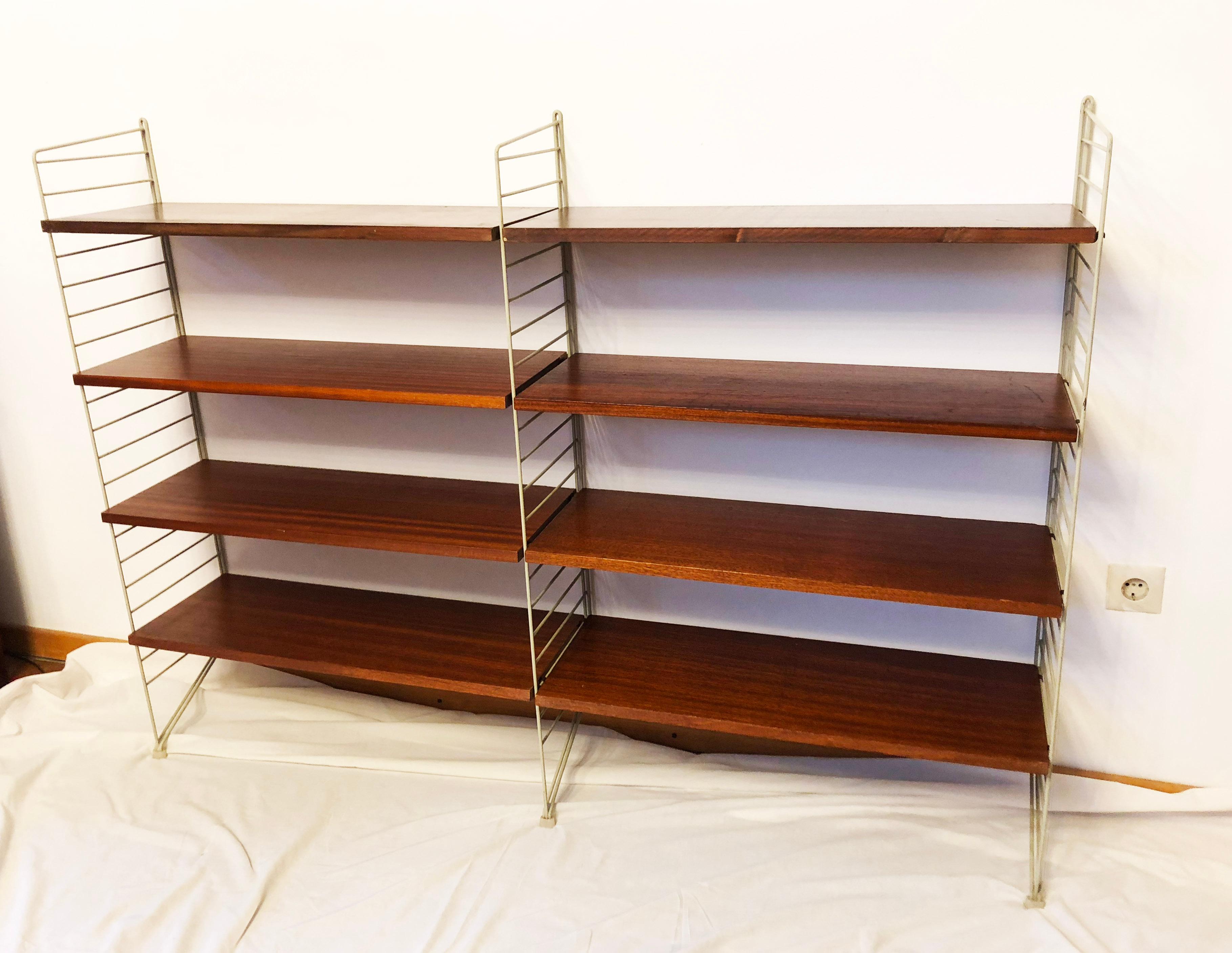 Modular String Wall Unit in Teak by Nisse Strinning, Sweden 3