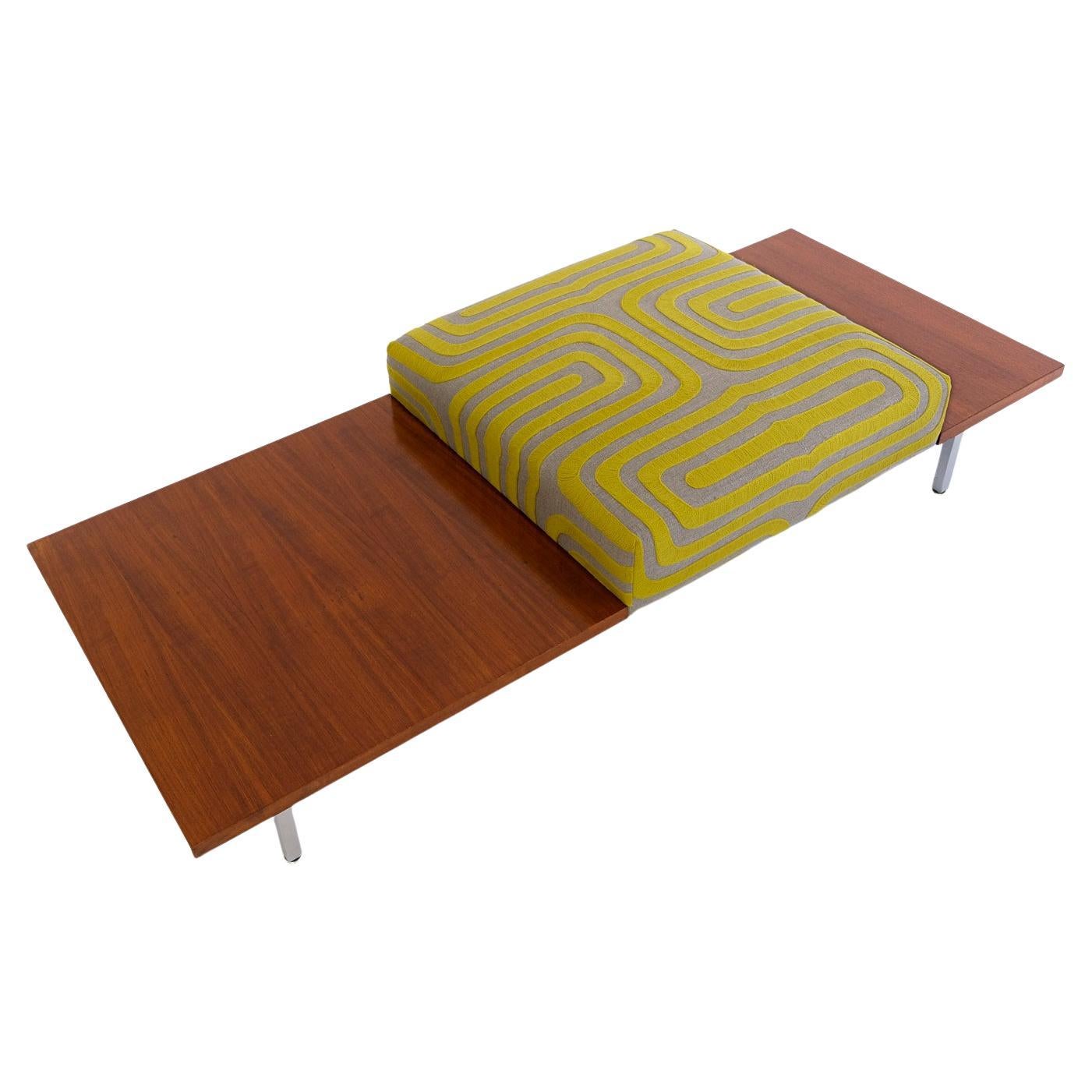 Modular Table Bench by George Nelson for Herman Miller with Pierre Frey cushion For Sale