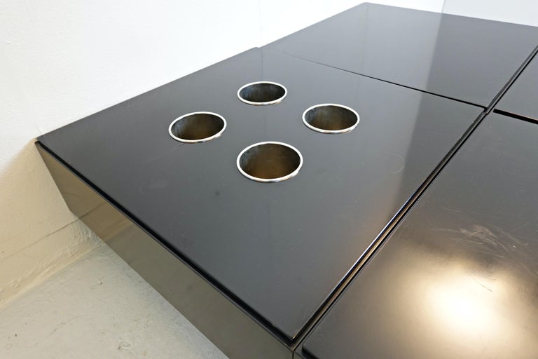 Metal Modular Table by Willy Rizzo For Sale