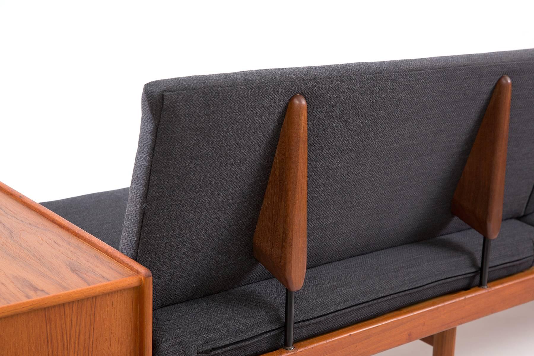 Modular Teak and Upholstered Sofa by Sorlie & Sarpsbord 1