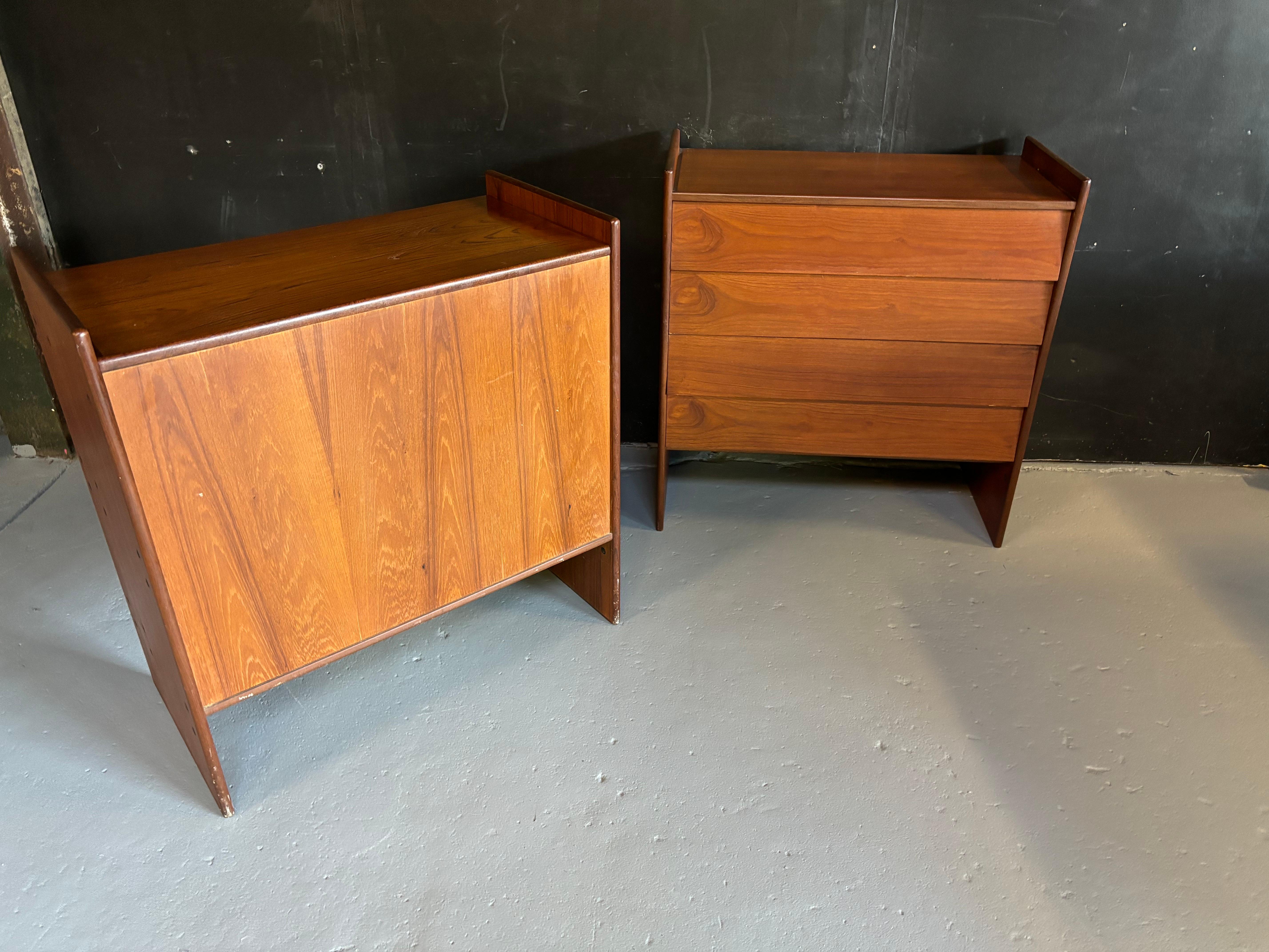 Modular Teak Danish Cabinets, Set of 2 8