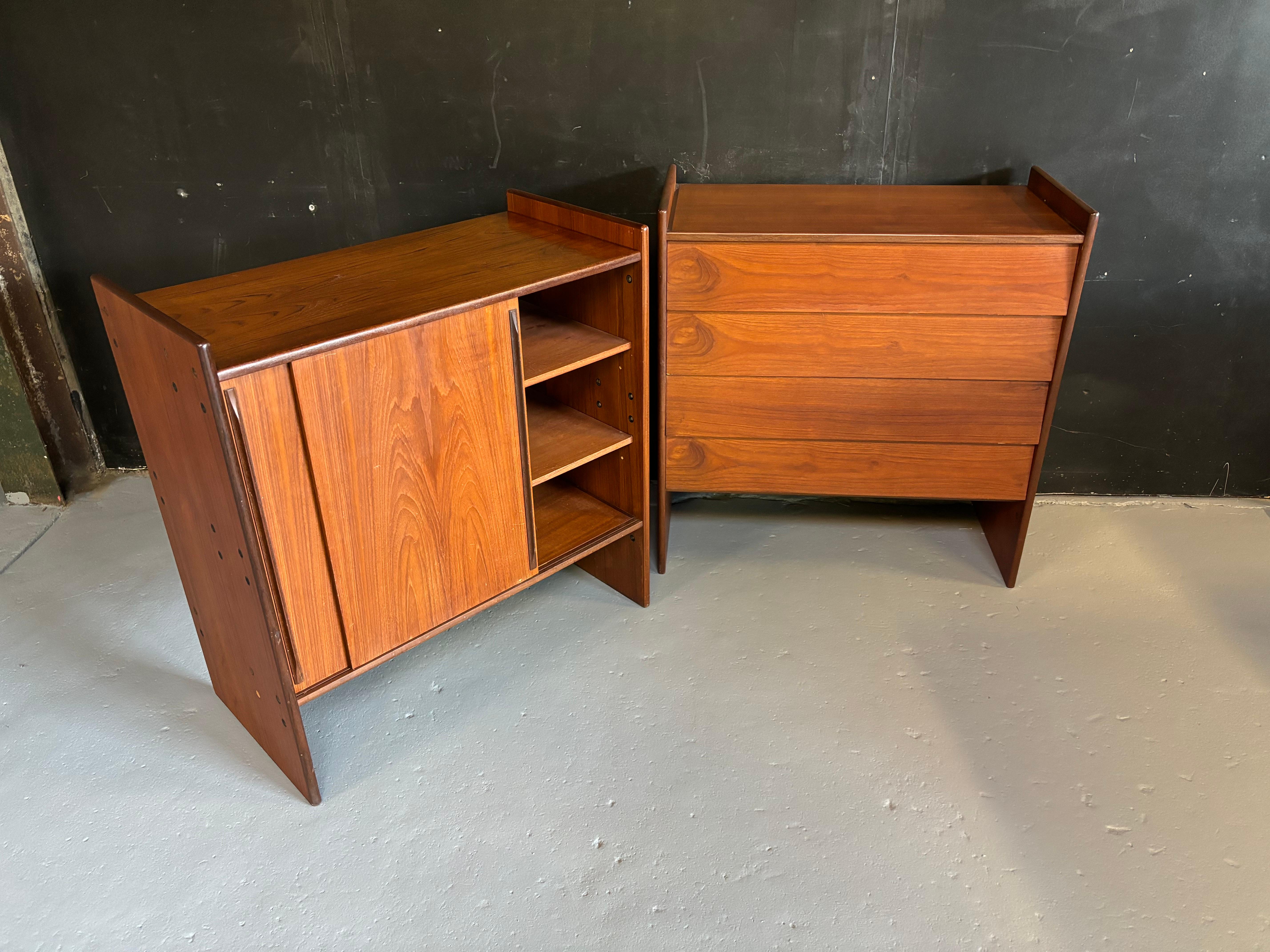 Modular Teak Danish Cabinets, Set of 2 4
