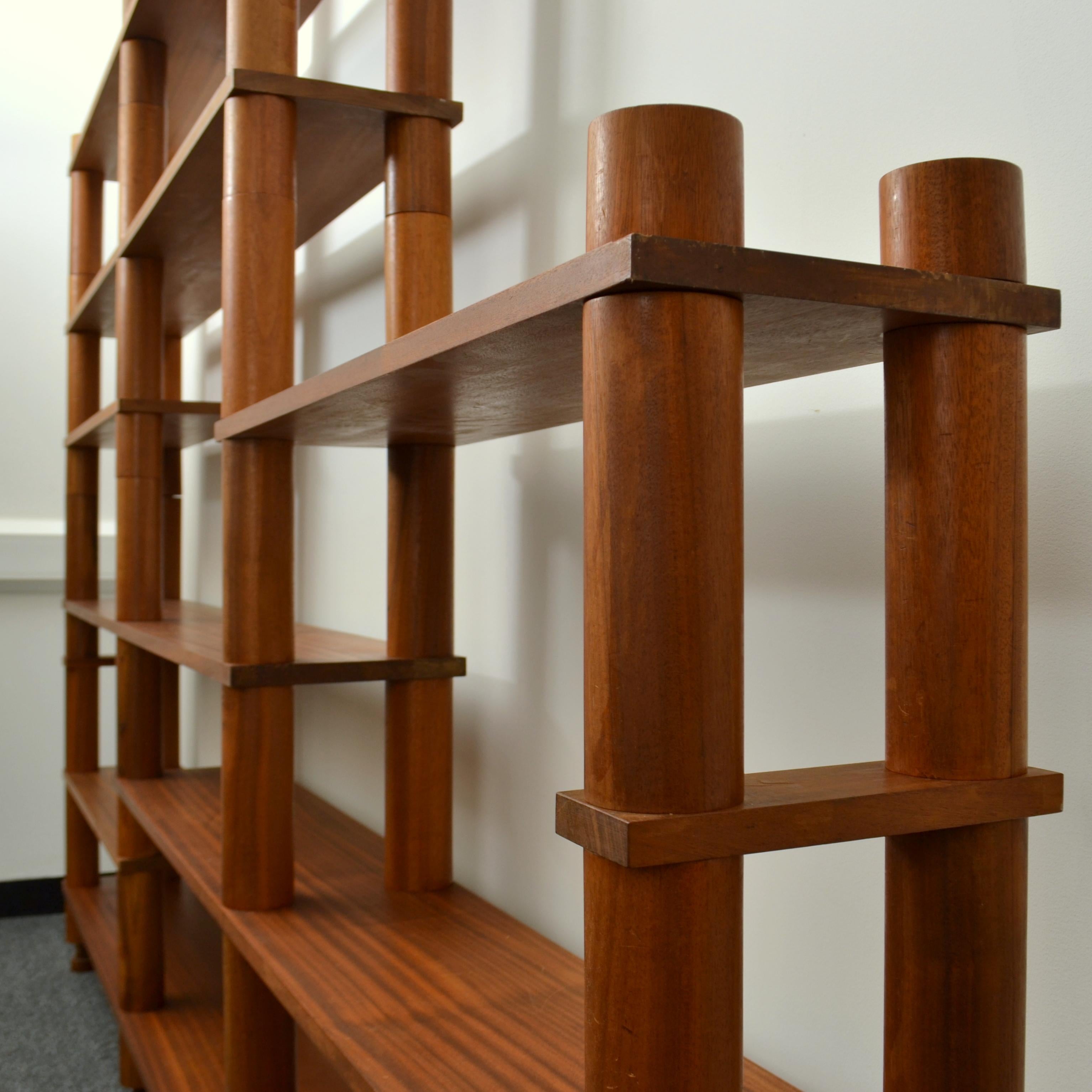 Mid-Century Modern Modular Teak Free Standing Shelving Unit French 1960's