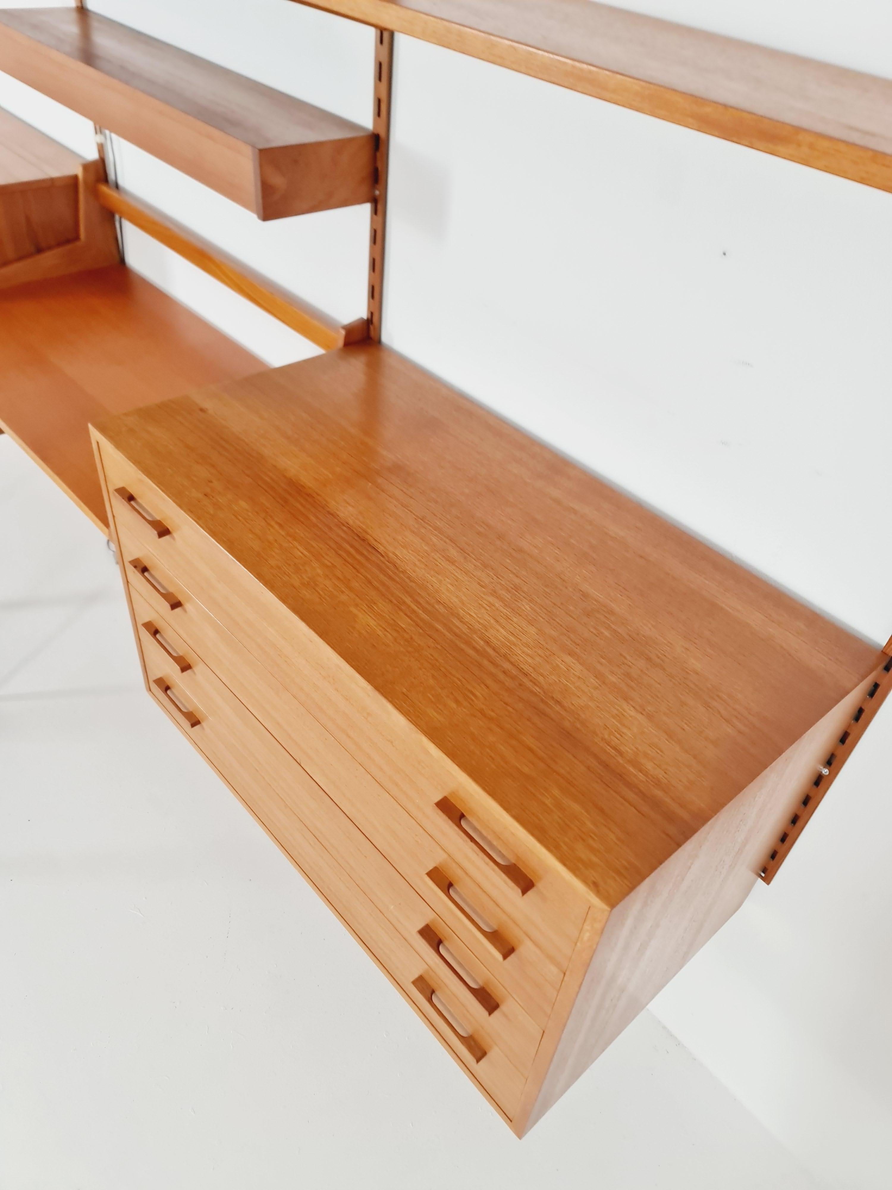 Modular Teak shelving system by Kai kristansen for FH Möbel , Denmark, 1960s For Sale 3