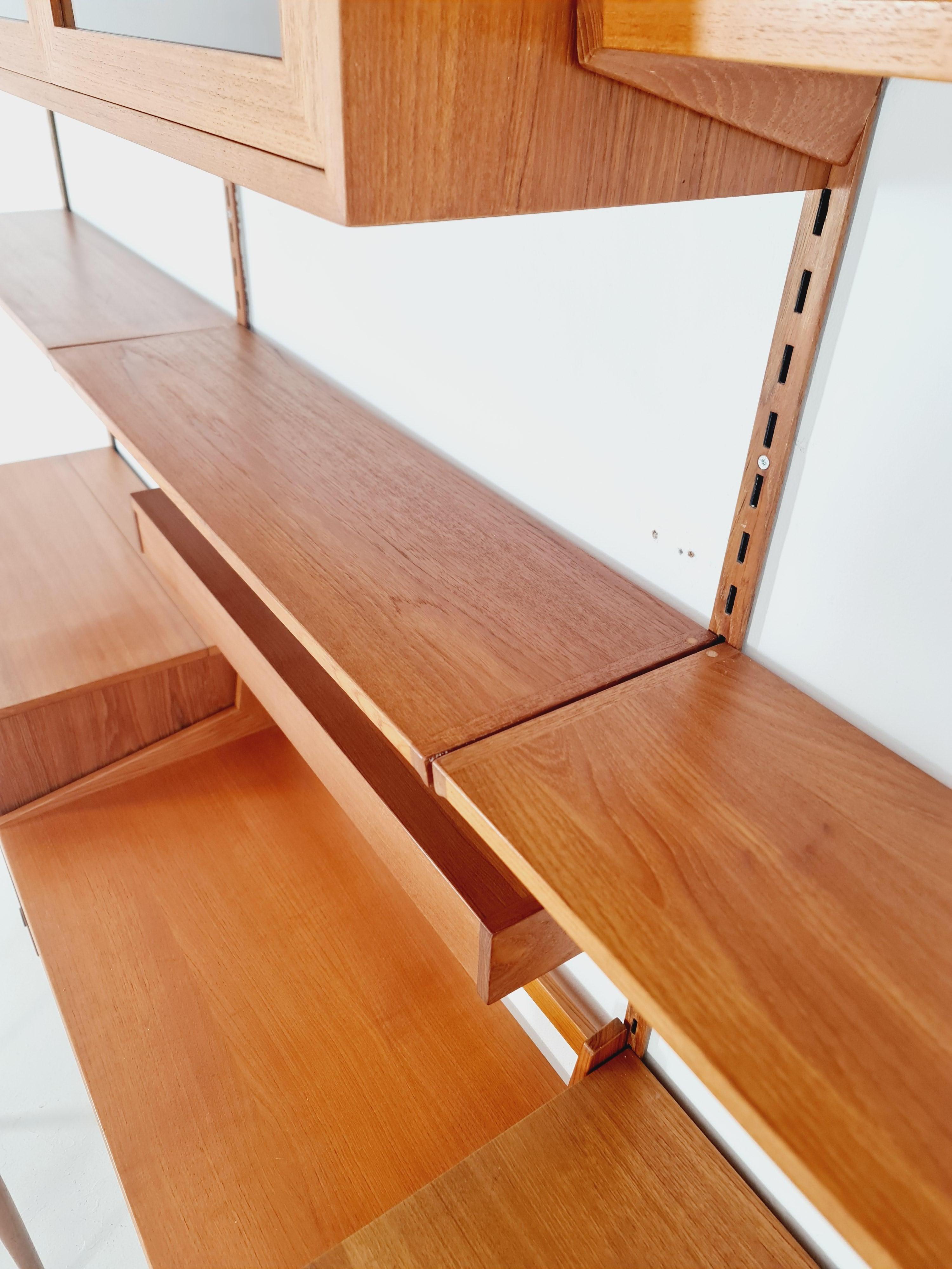 Modular Teak shelving system by Kai kristansen for FH Möbel , Denmark, 1960s For Sale 4