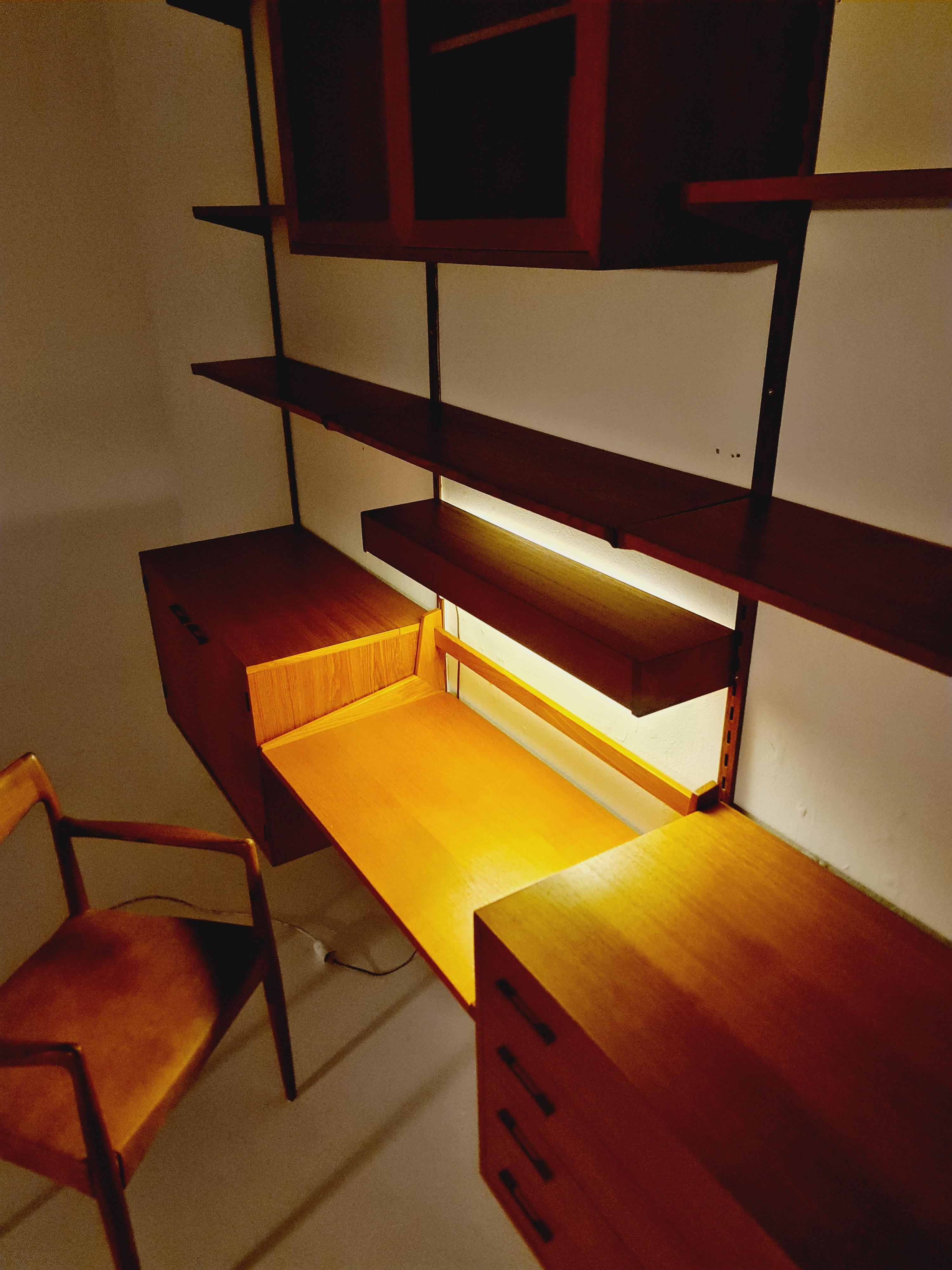 Modular Teak shelving system by Kai kristansen for FH Möbel , Denmark, 1960s For Sale 6