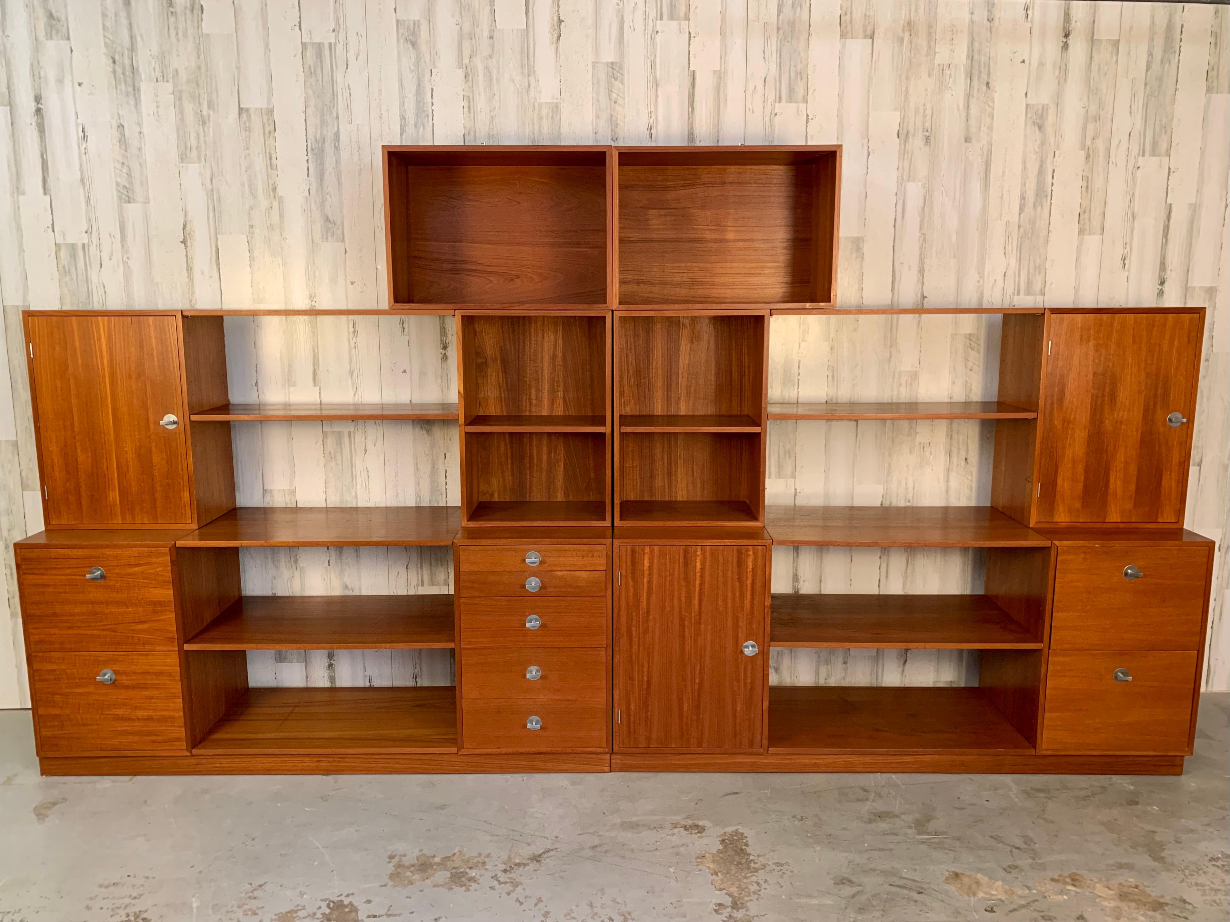 vintage teak wall unit