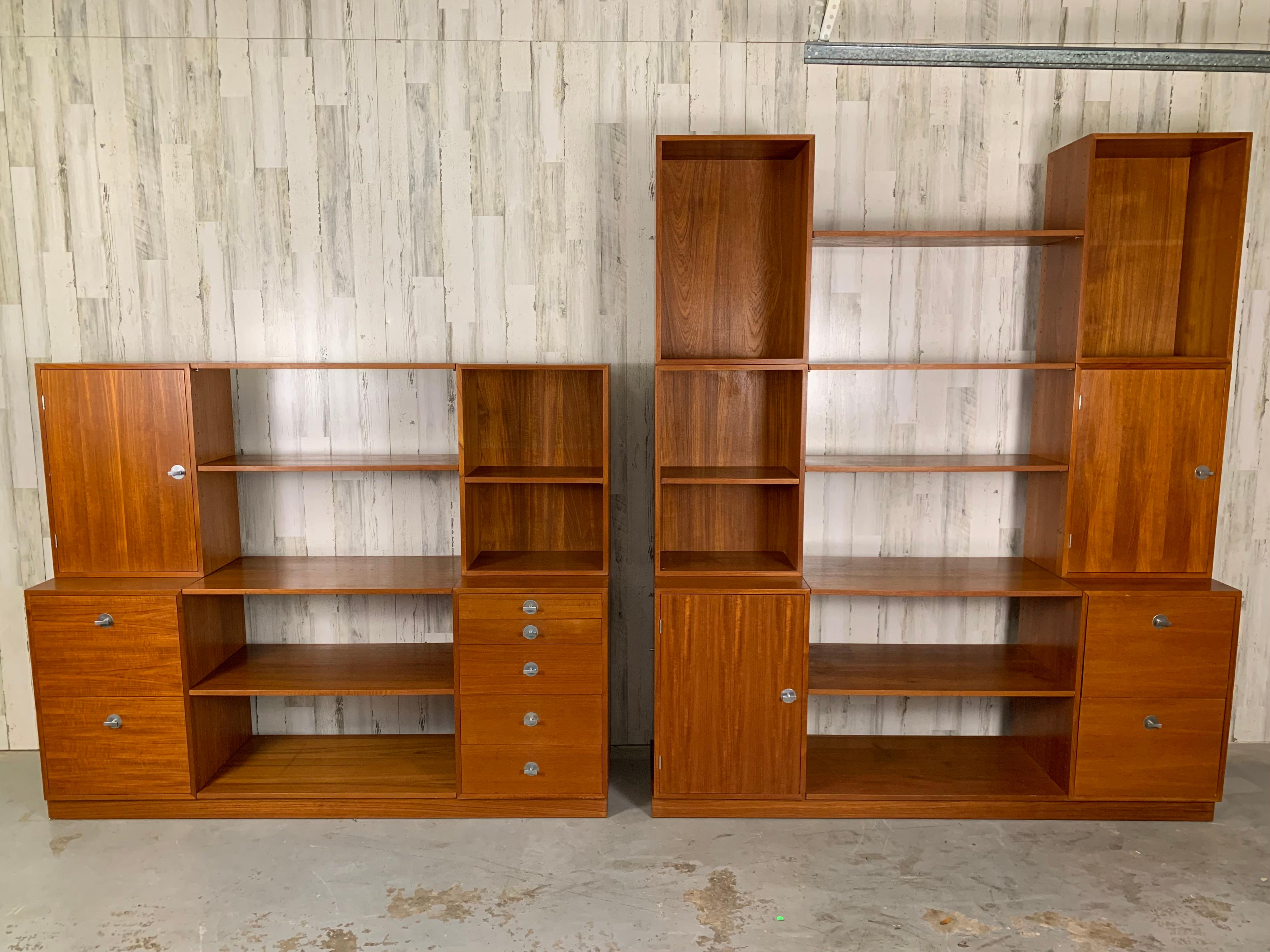 Danish   Modular Teak Wall Units by Finn Juhl for France & Son For Sale