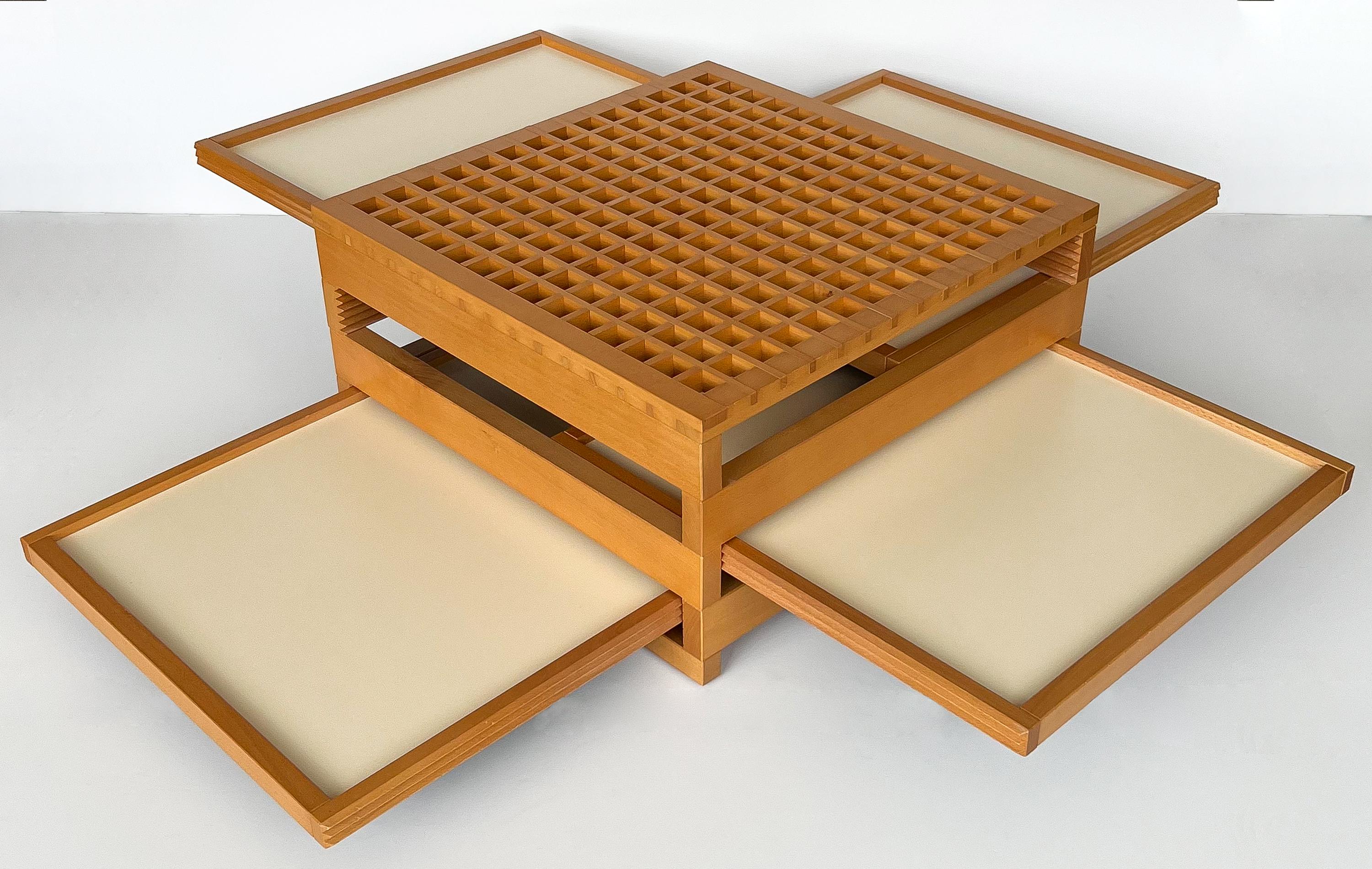 Stained Modular Tetra Coffee Table by Bernard Vuarnesson for Bellato