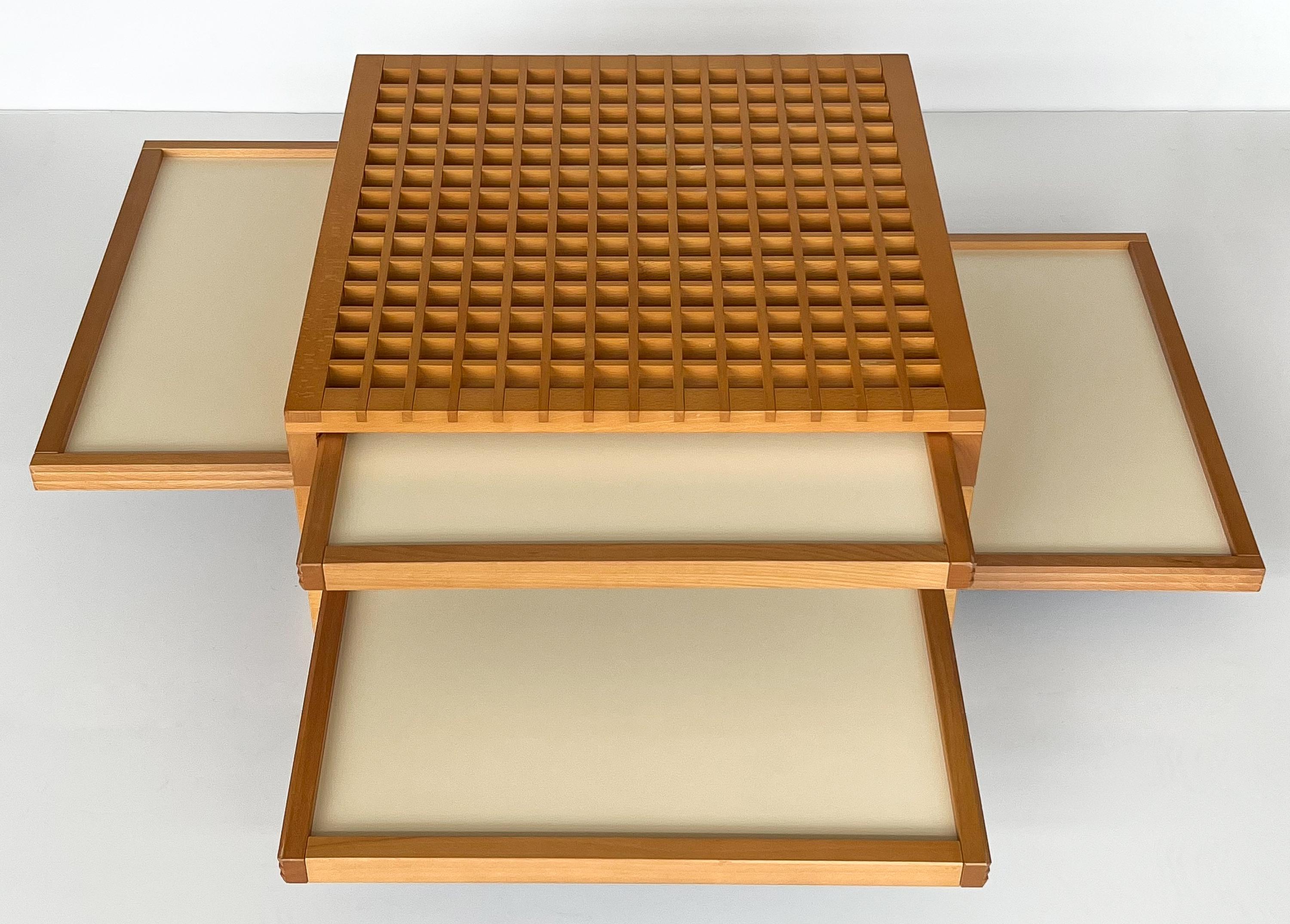 Stratifié Table basse modulaire Tetra de Bernard Vuarnesson pour Bellato