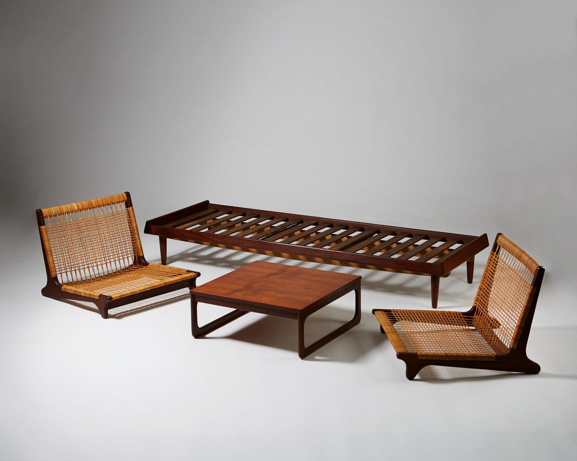 Danish Modular TV Bench Model 161 Designed by Hans Olsen for Bramin, Denmark, 1957