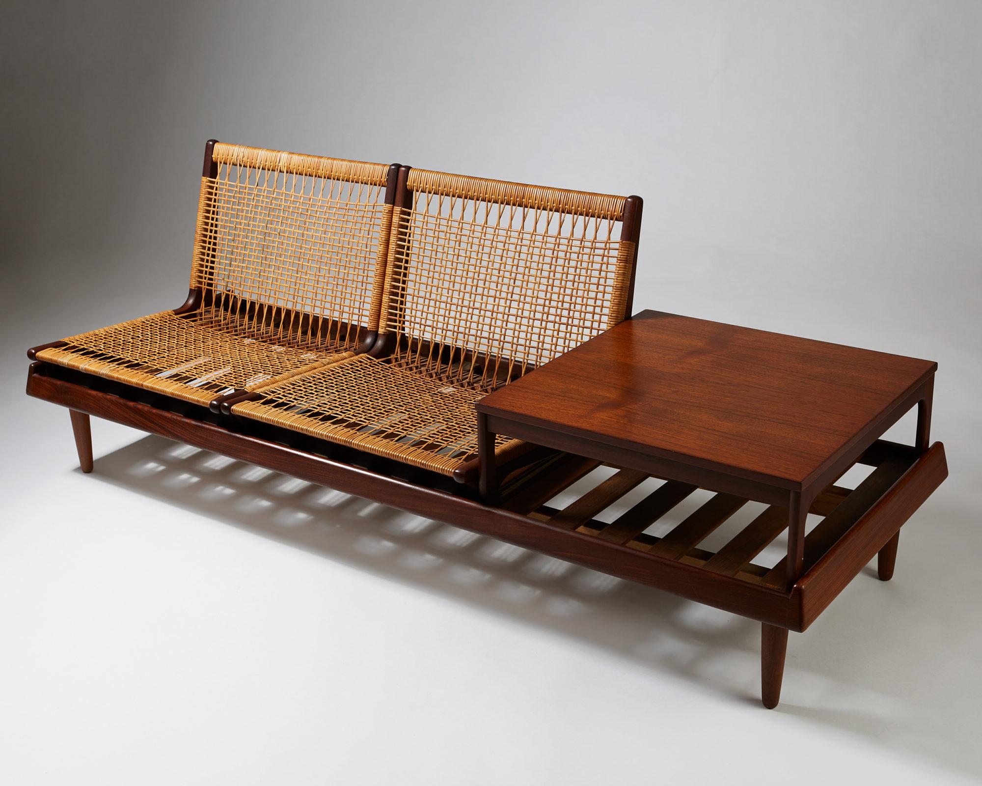 Modular TV Bench Model 161 Designed by Hans Olsen for Bramin, Denmark, 1957 In Excellent Condition In Stockholm, SE