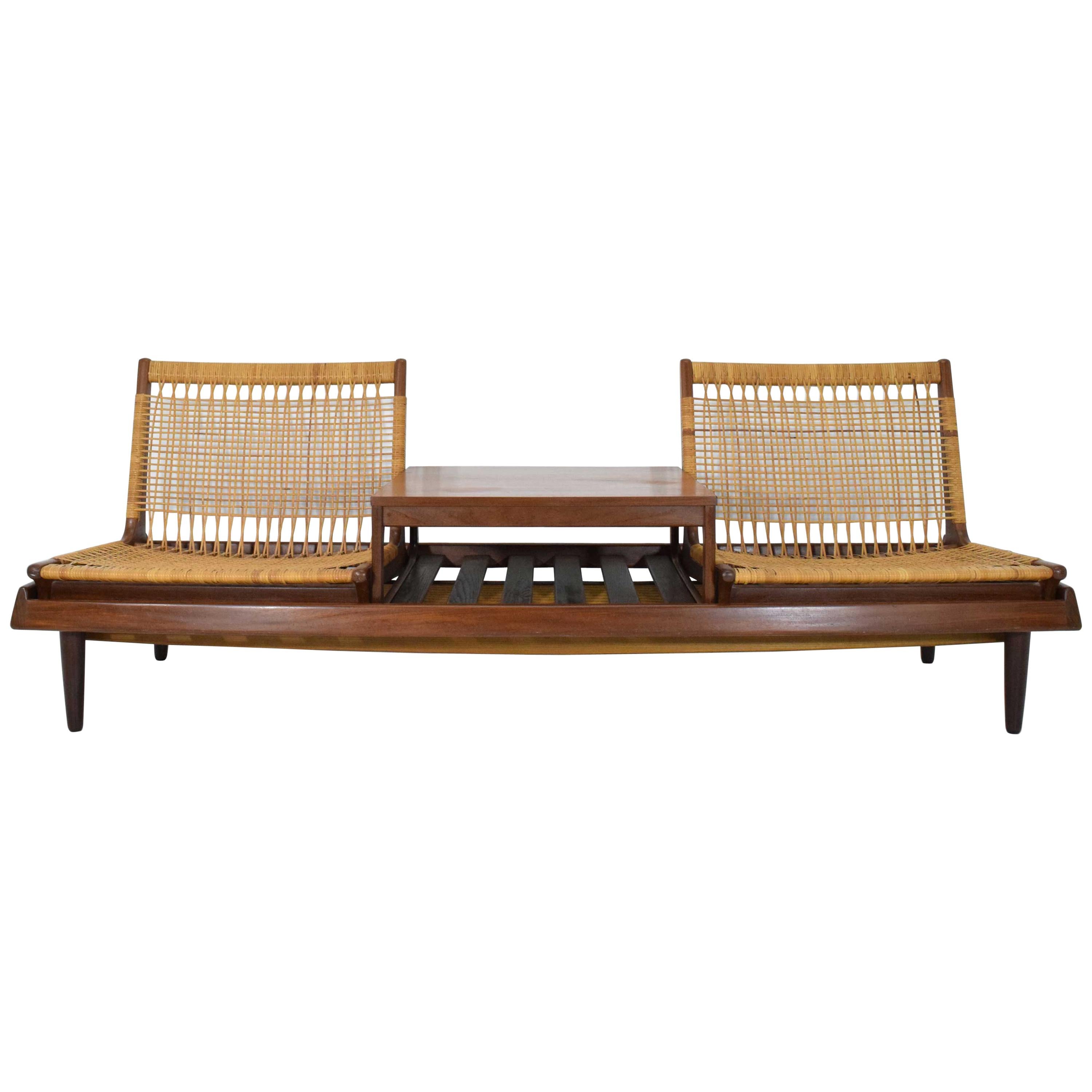 Modular TV Bench Model 161 Designed by Hans Olsen for Bramin, Denmark, 1957