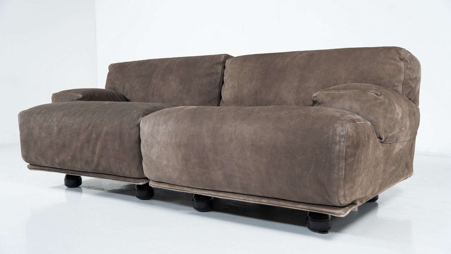 Canapé modulaire deux places Fiandra de Vico Magistretti, Cassina - Tissu original Bon état - En vente à Brussels, BE