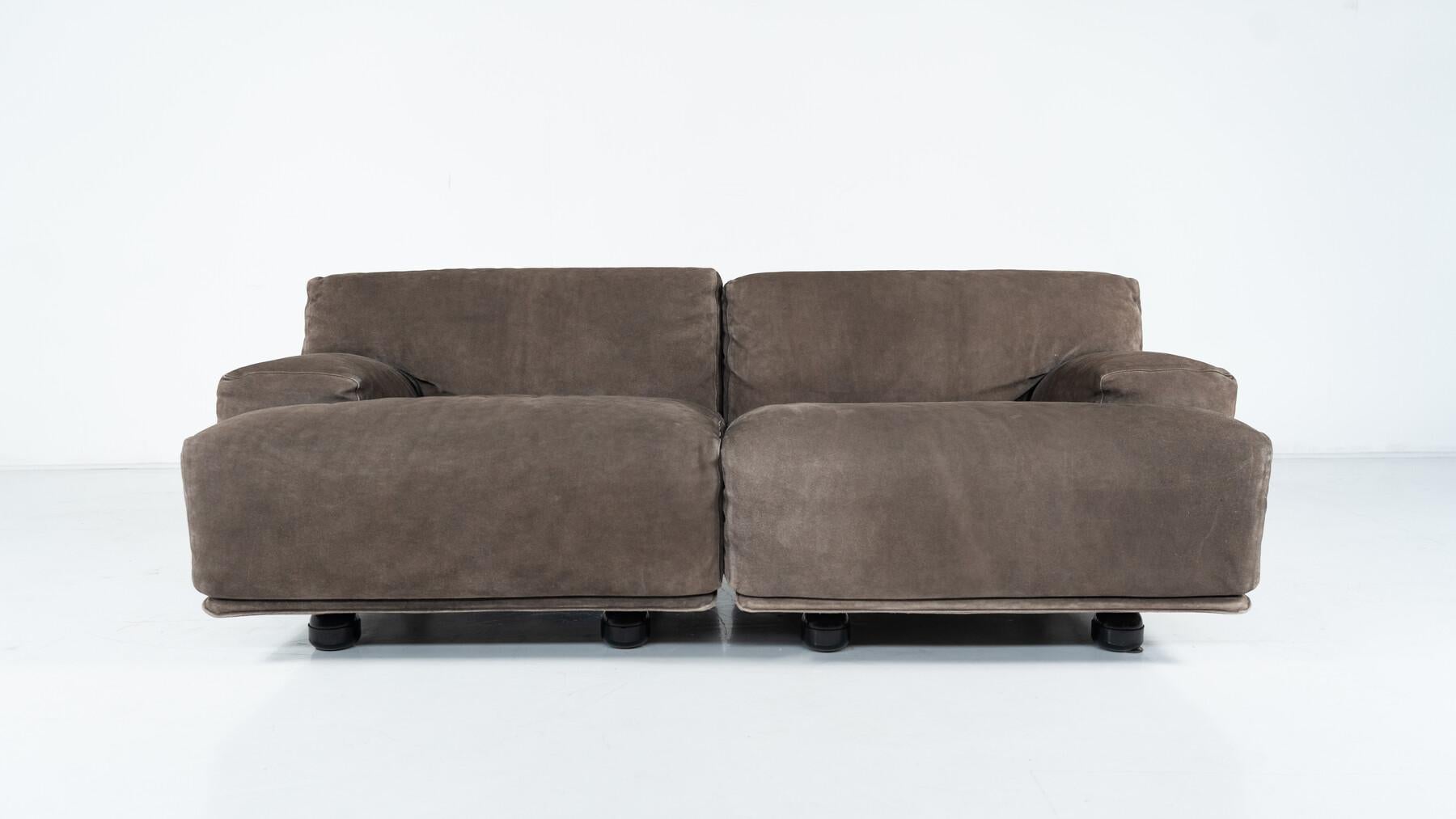 Canapé modulaire deux places Fiandra de Vico Magistretti, Cassina - Tissu original en vente 1