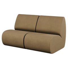 Modular Two-Seater Hanabira T1 beige fabric handcrafted by Murmurio