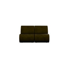 Modular Two-Seater Hanabira T1 Moss Green Velvet fabric handcrafted by Murmurio