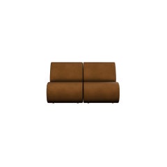 Modular Two-Seater Hanabira T1 Warm Taupe Velvet fabric handcrafted by Murmurio