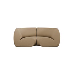 Modular Two-Seater Hanabira T3 beige fabric handcrafted by Murmurio