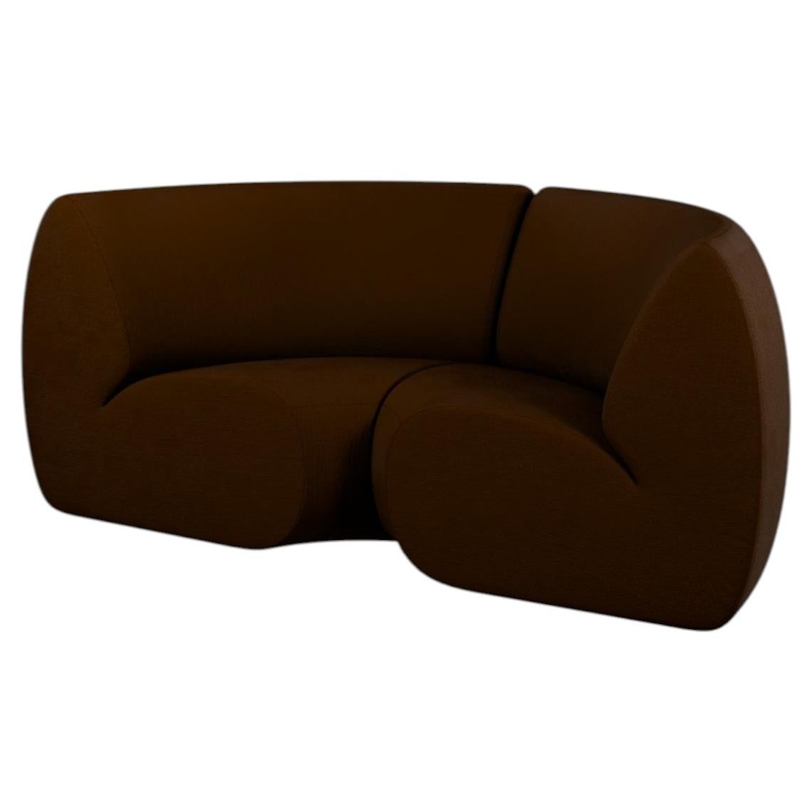 Modular Two-Seater Hanabira T3 Terra Cota fabric handcrafted by Murmurio