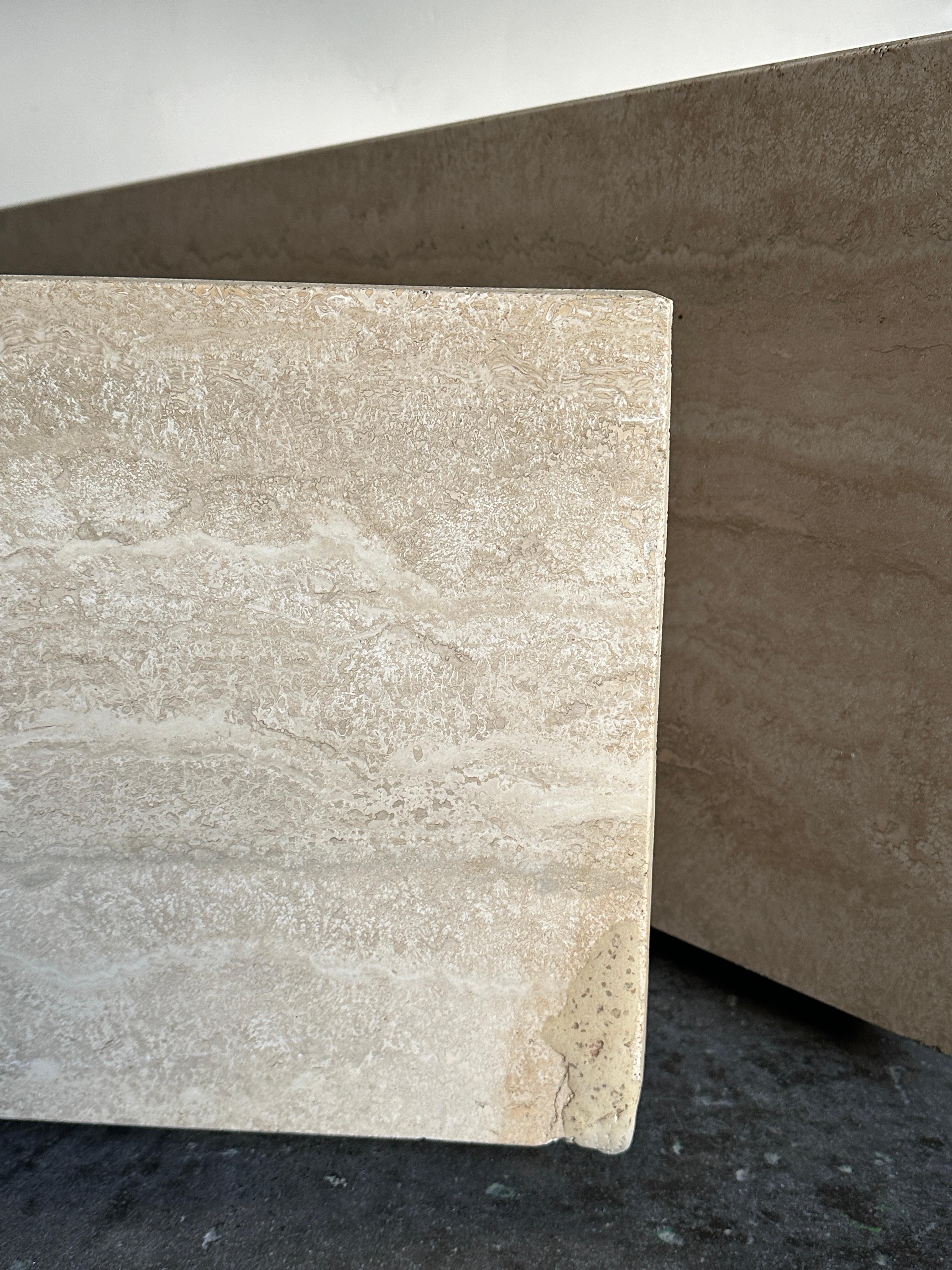 Post-Modern Modular Up and Up Travertine Coffee/Center Table