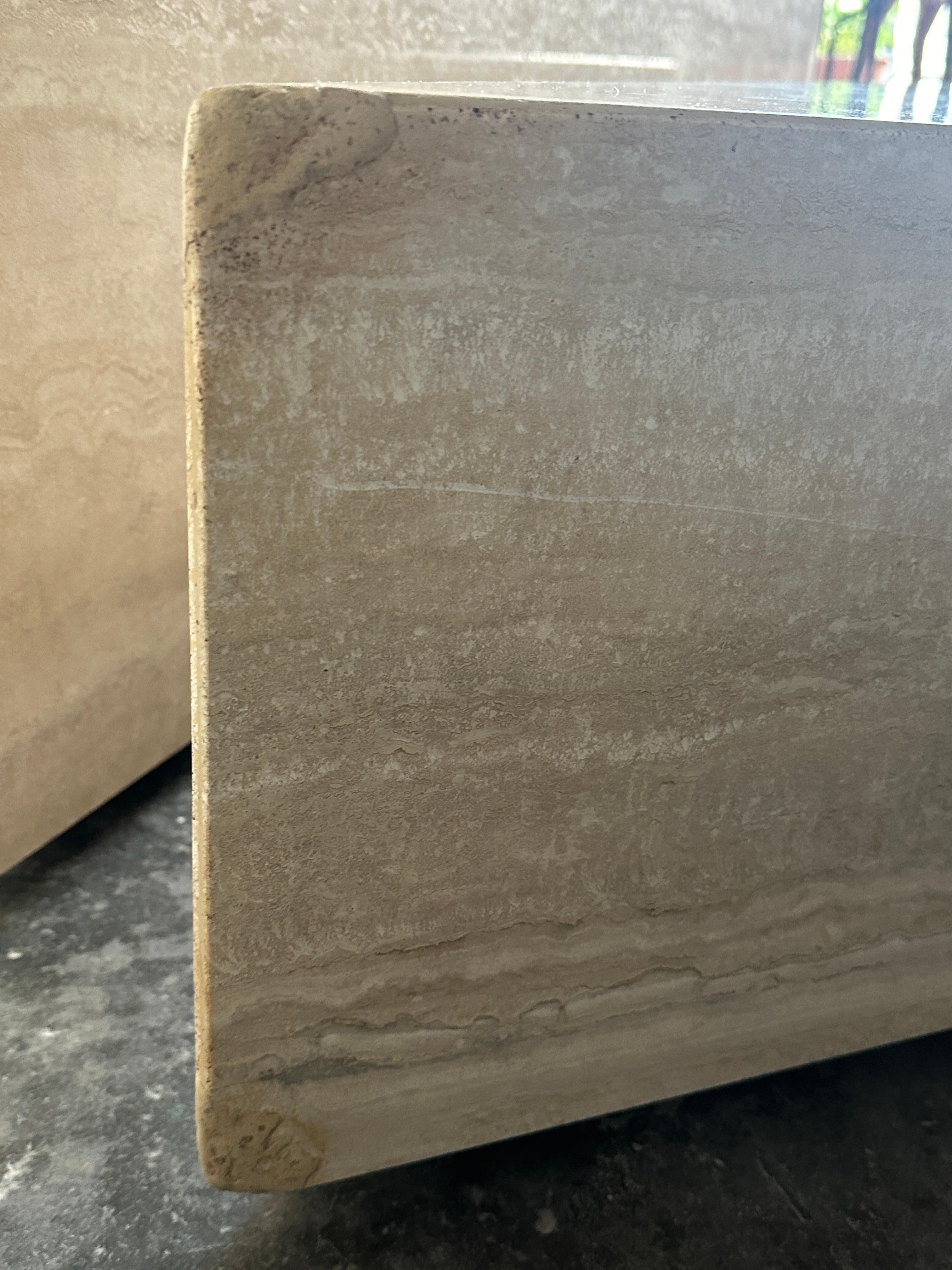 Italian Modular Up and Up Travertine Coffee/Center Table