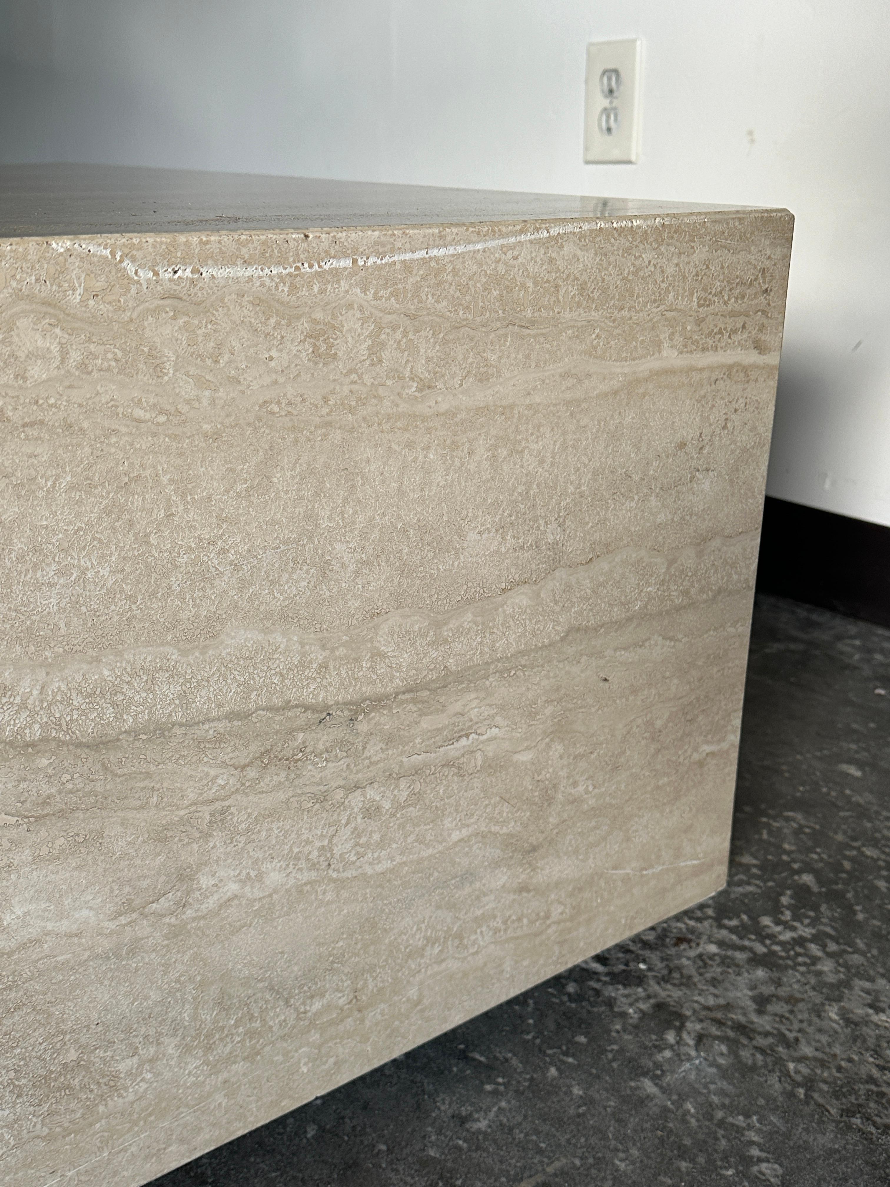 Late 20th Century Modular Up and Up Travertine Coffee/Center Table