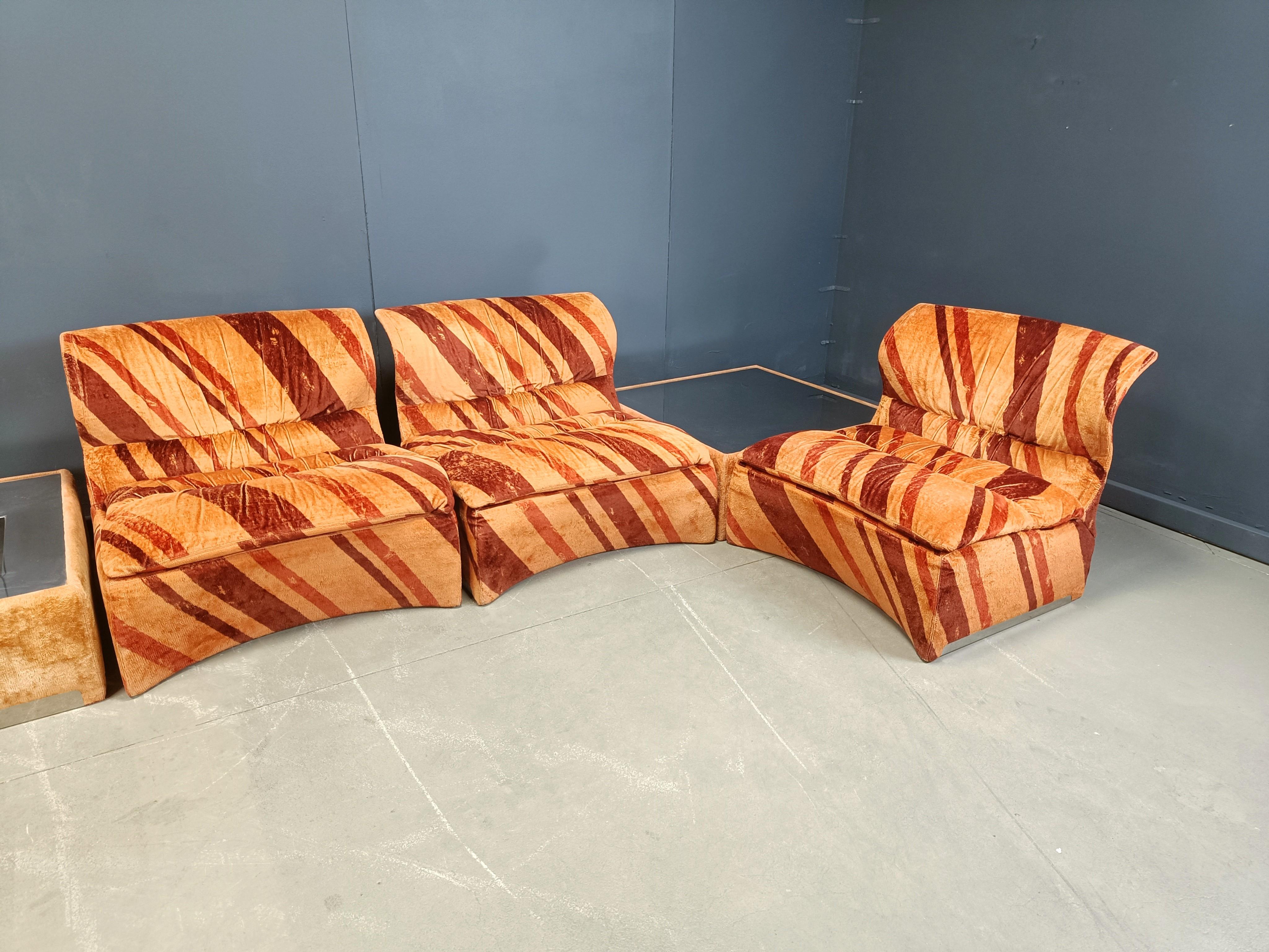 Modular Vela Bassa Sofa set by Giovanni Offredi for Saporiti, Set of 7 - 1970s For Sale 7