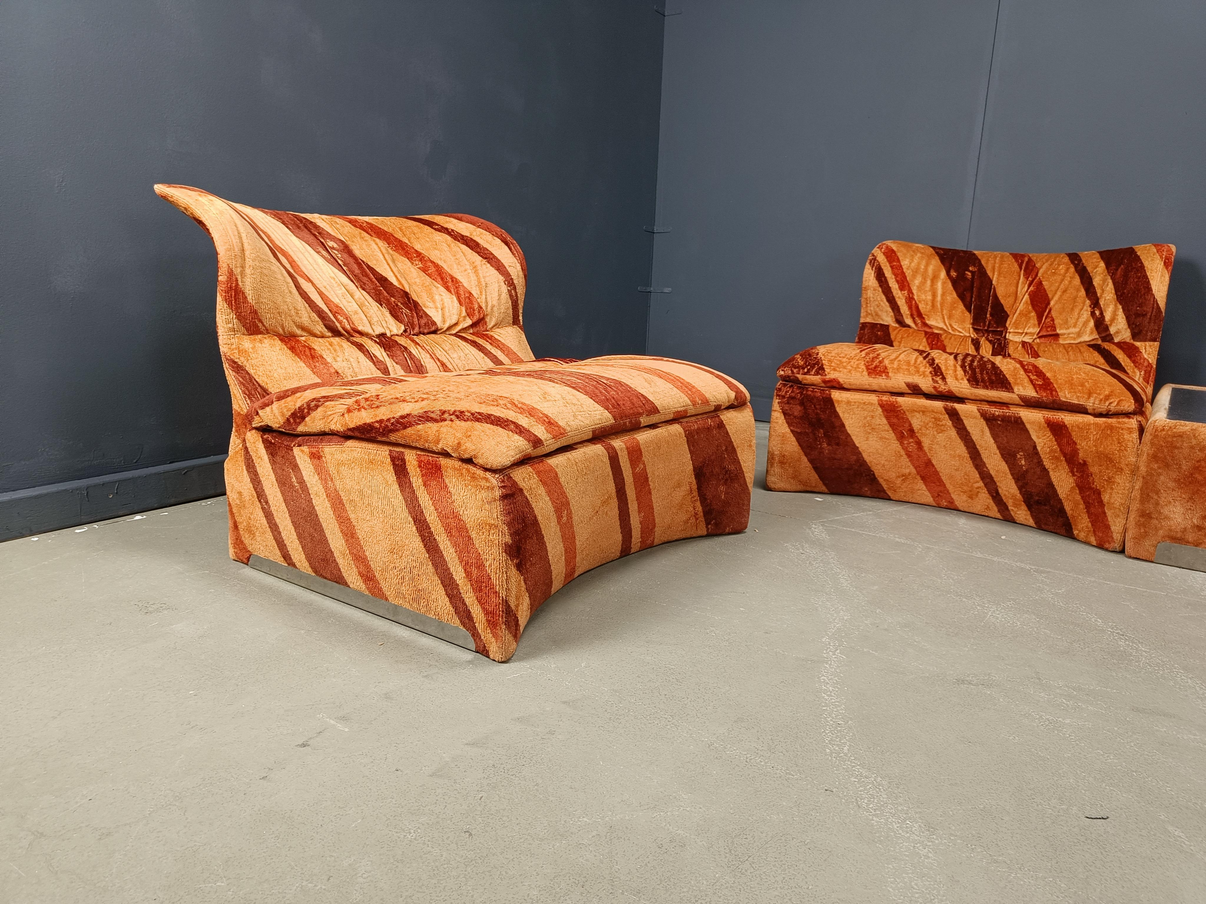 Modular Vela Bassa Sofa set by Giovanni Offredi for Saporiti, Set of 7 - 1970s For Sale 2