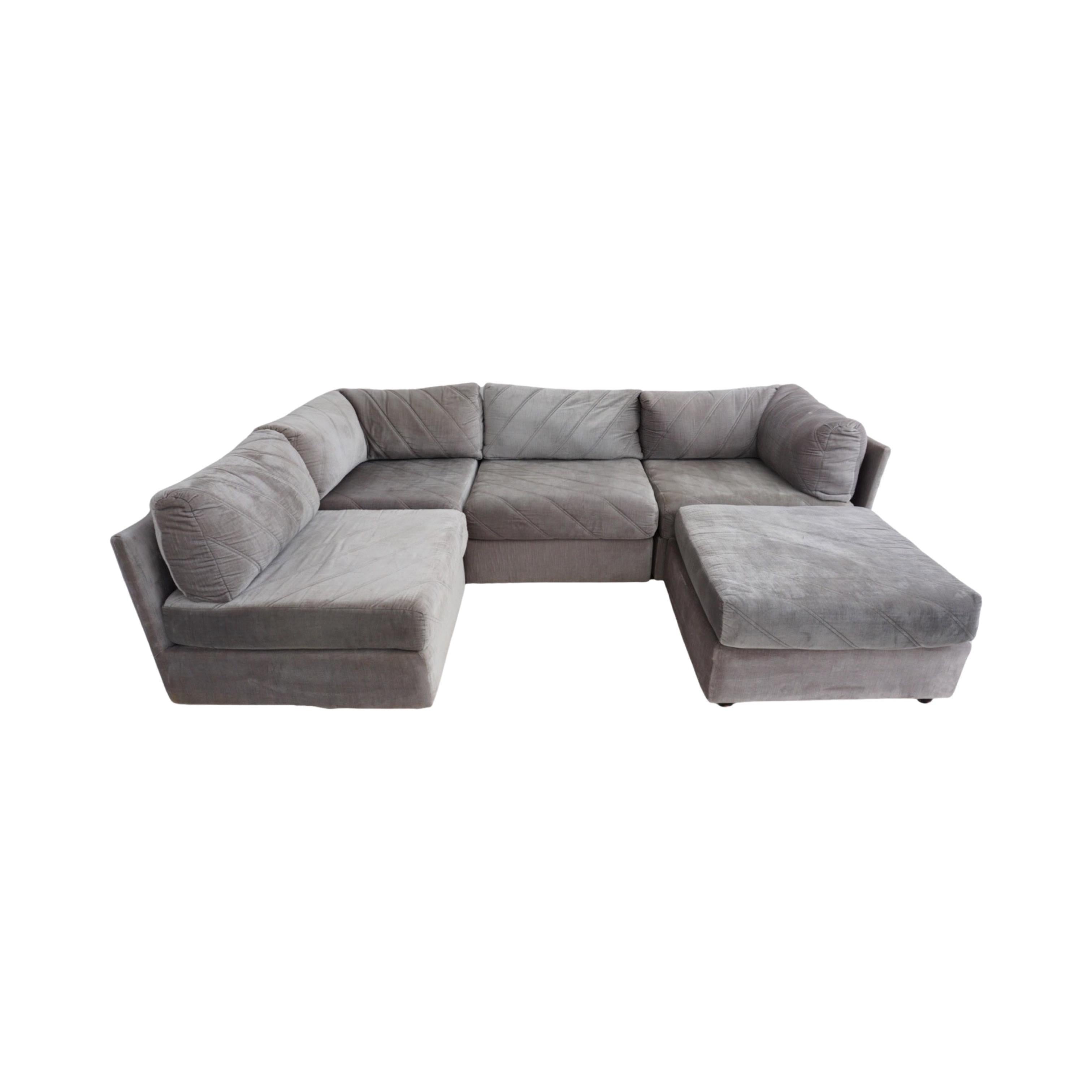 Today is your lucky day. You can finally fulfill your wildest 1980s conversation pit dreams. Whether lounging in luxury or entertaining in style, this sectional seamlessly adapts to your space, offering multiple configurations for every occasion.