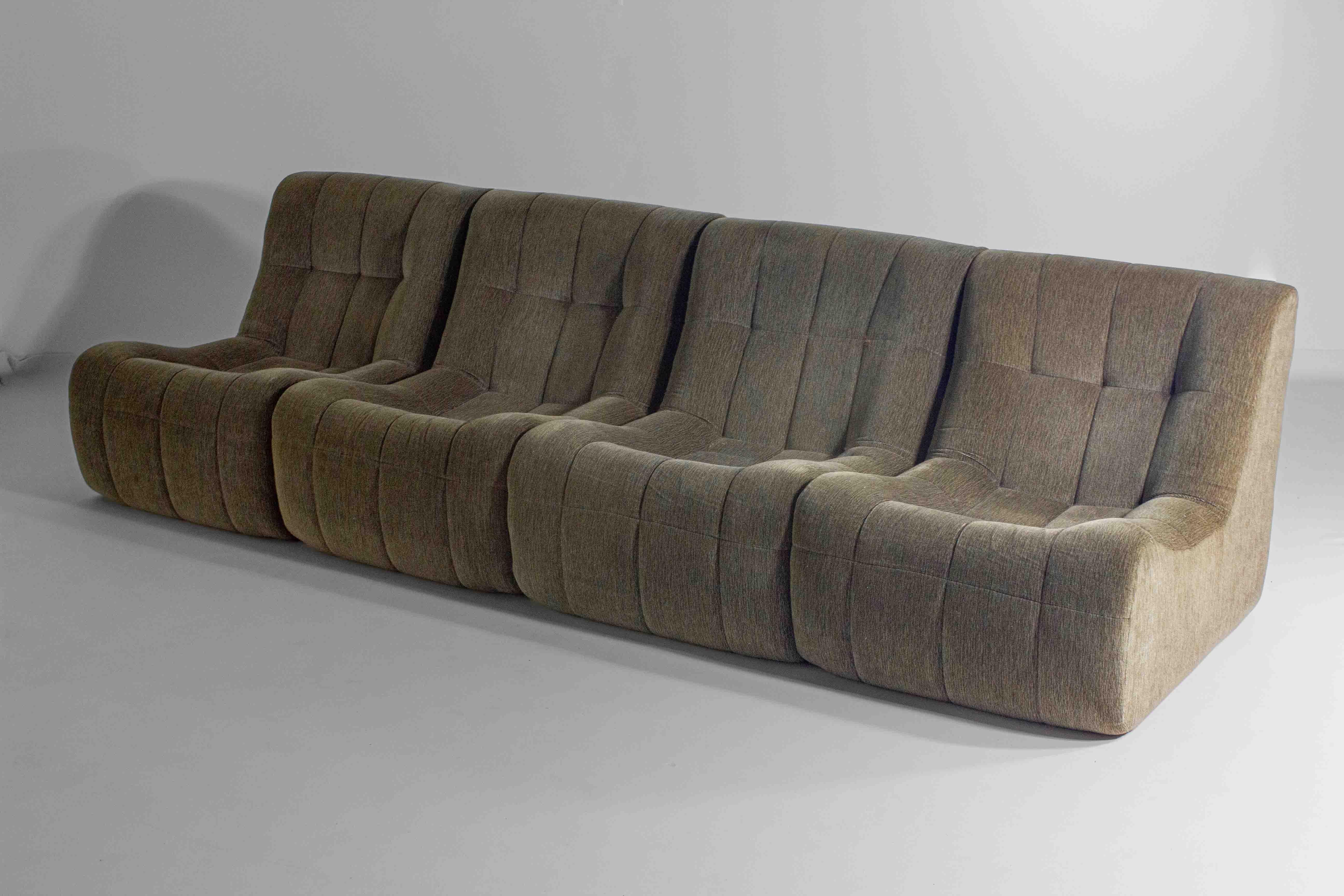 Mid-Century Modern Modular vintage block sofa, Belgium 1970s For Sale