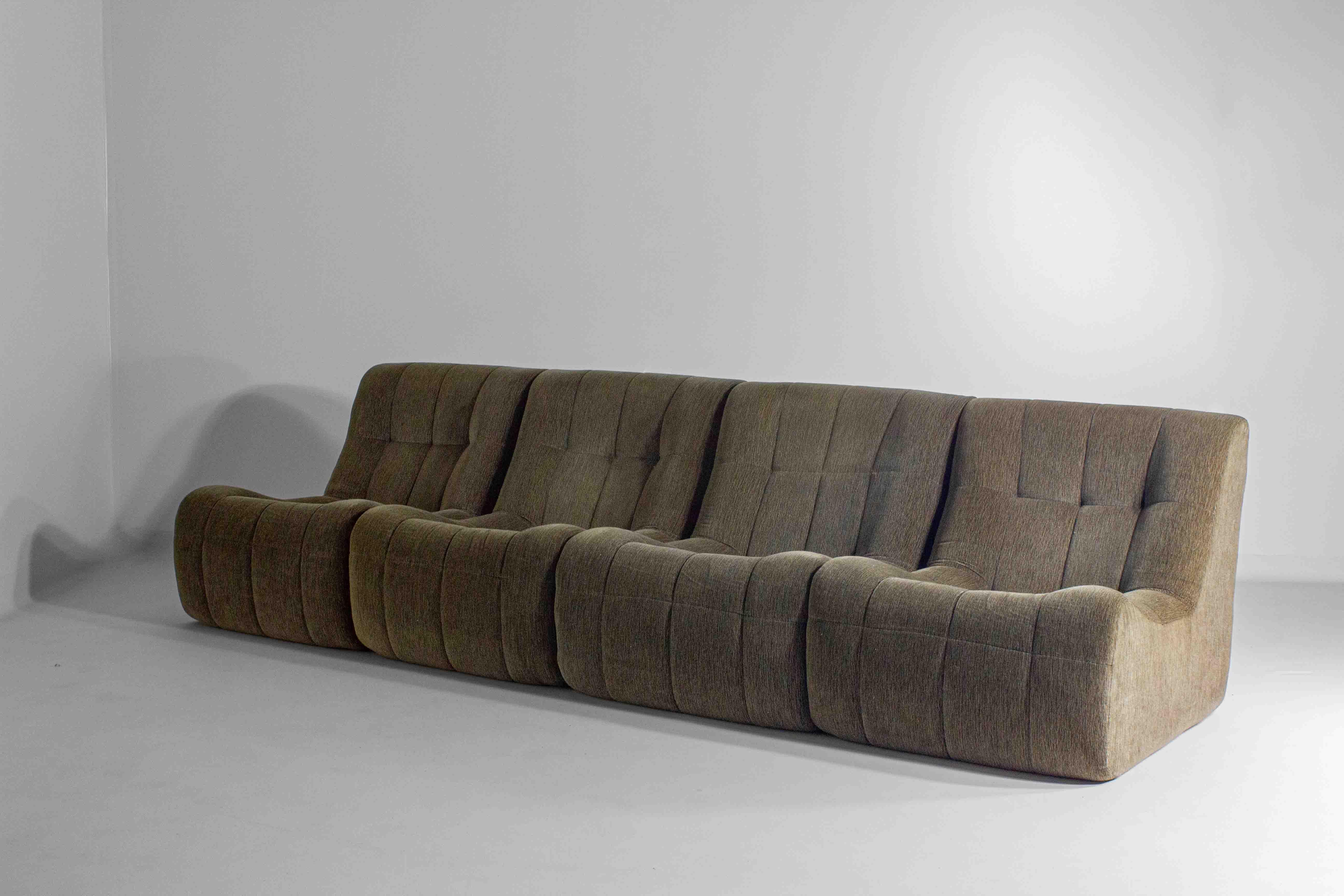 Belgian Modular vintage block sofa, Belgium 1970s For Sale