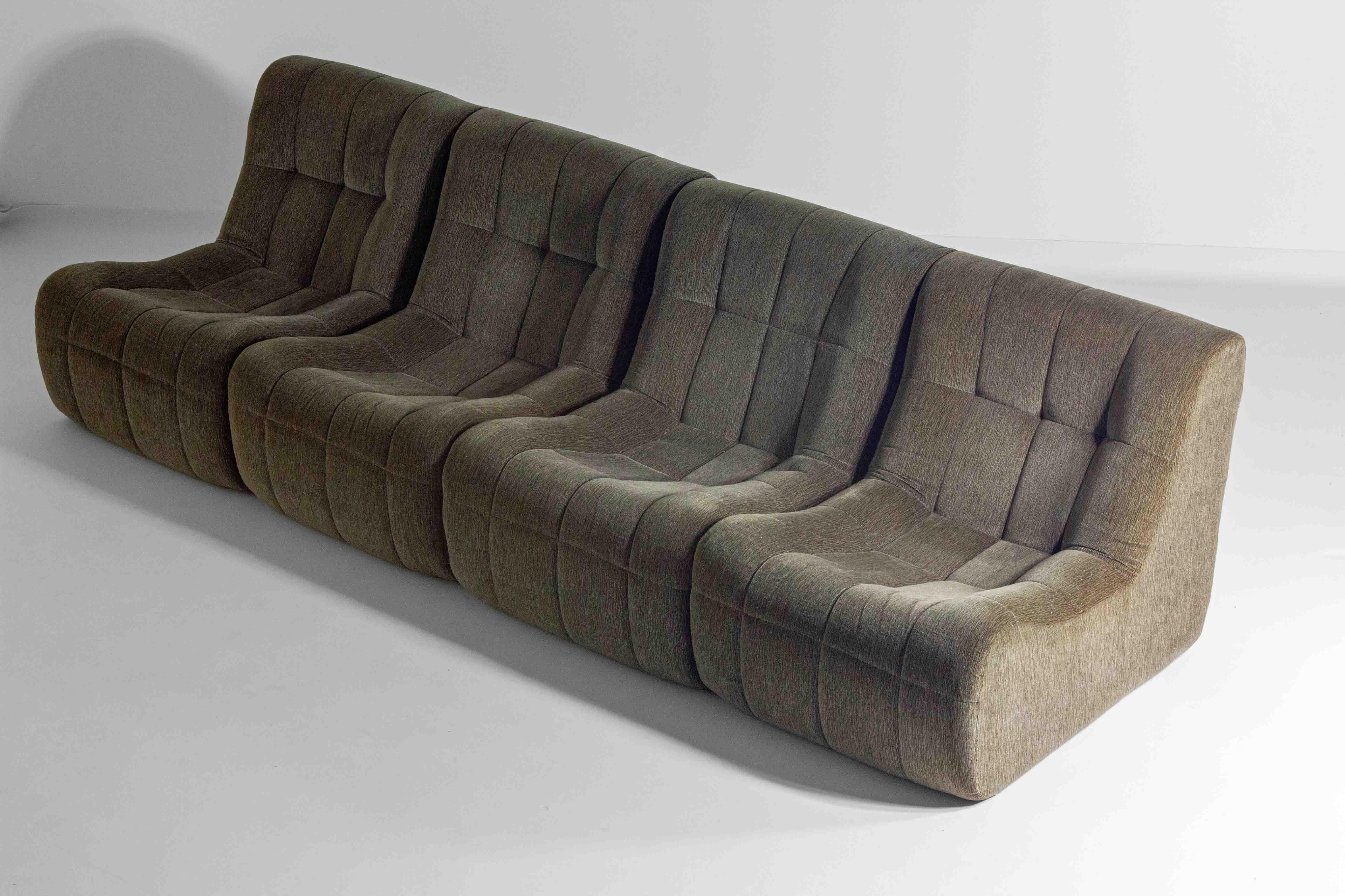 Fabric Modular vintage block sofa, Belgium 1970s For Sale