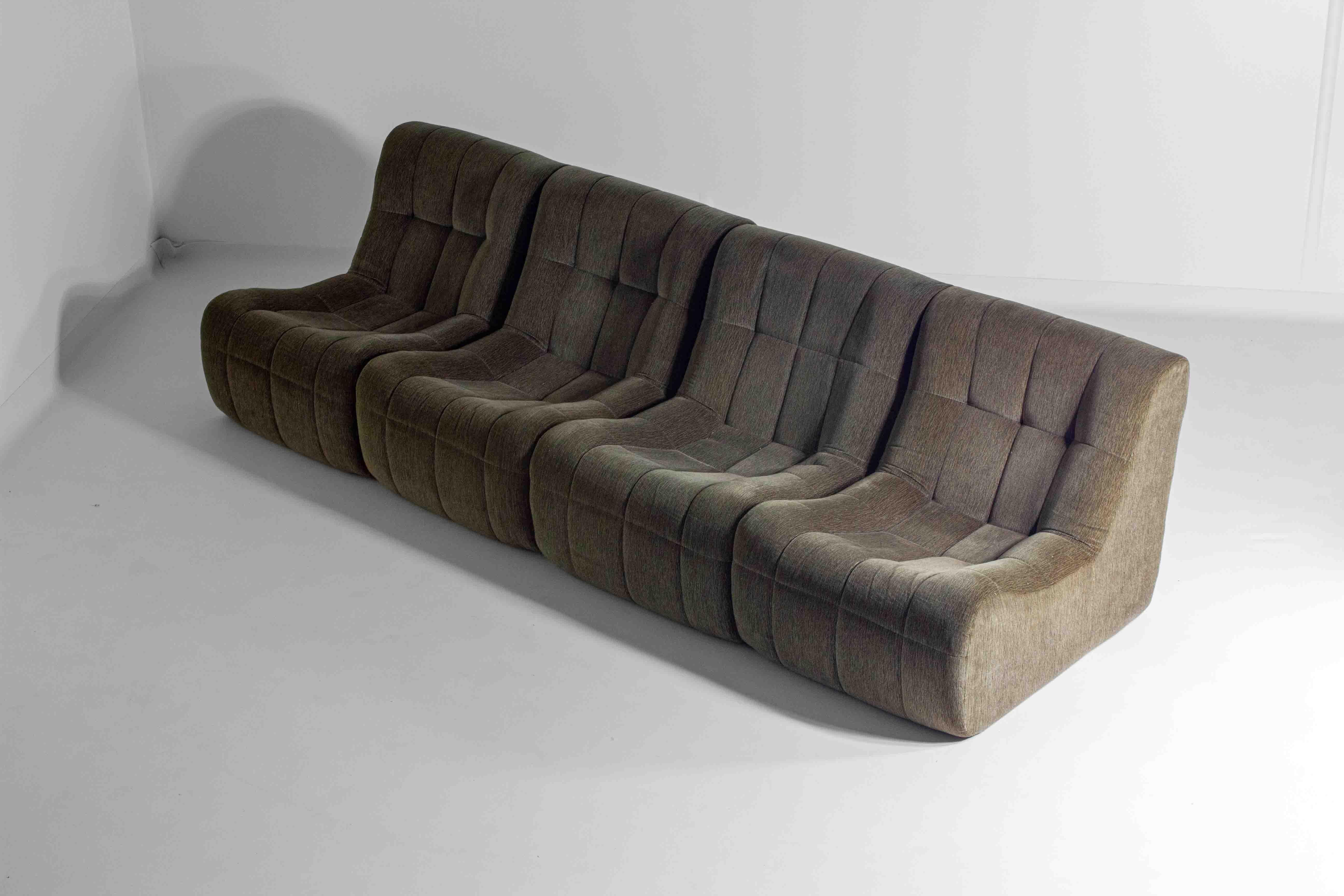 Modular vintage block sofa, Belgium 1970s For Sale 1