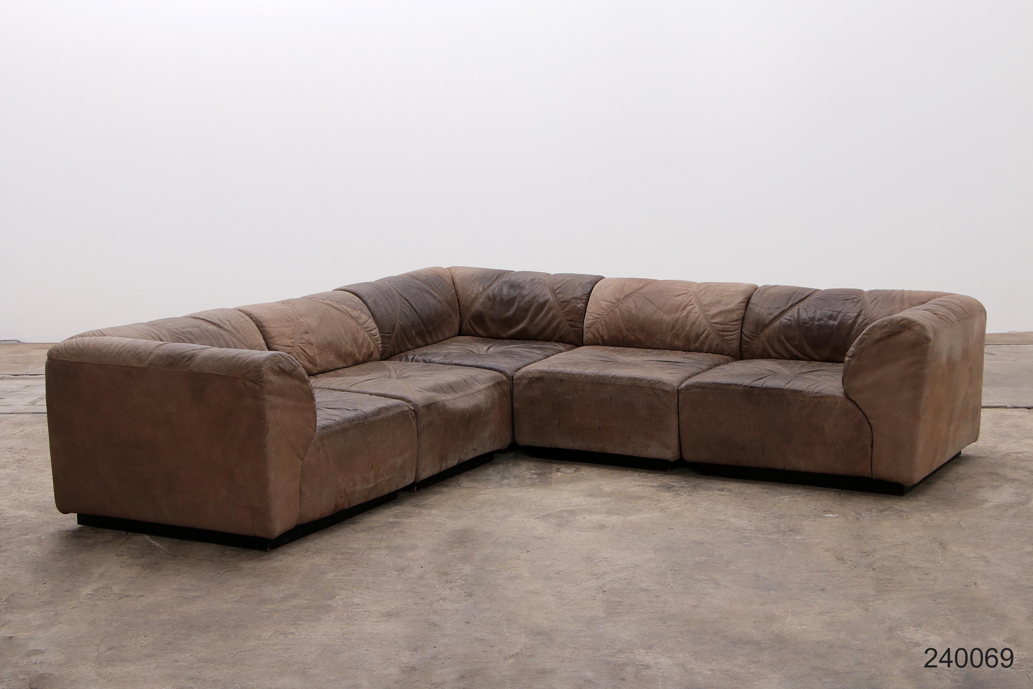 Modular Vintage Leather Sofa by Bernd Münzebrock for Walter Knoll For Sale 10