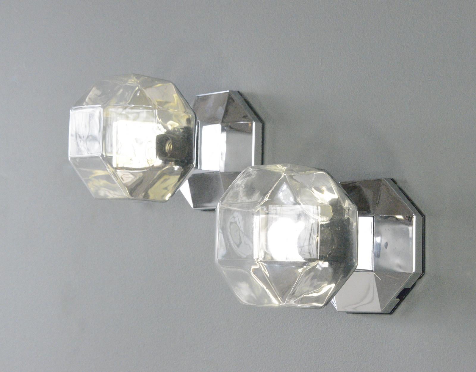 Mercury Glass Modular Wall Lights By Mokoto Ishii For Staff Circa 1970s For Sale