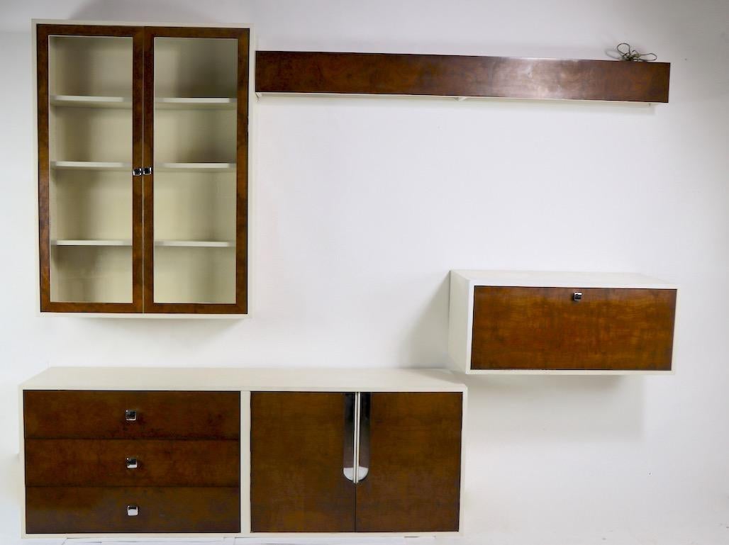 Mid-Century Modern Modular Wall Unit in the style of Milo Baughman