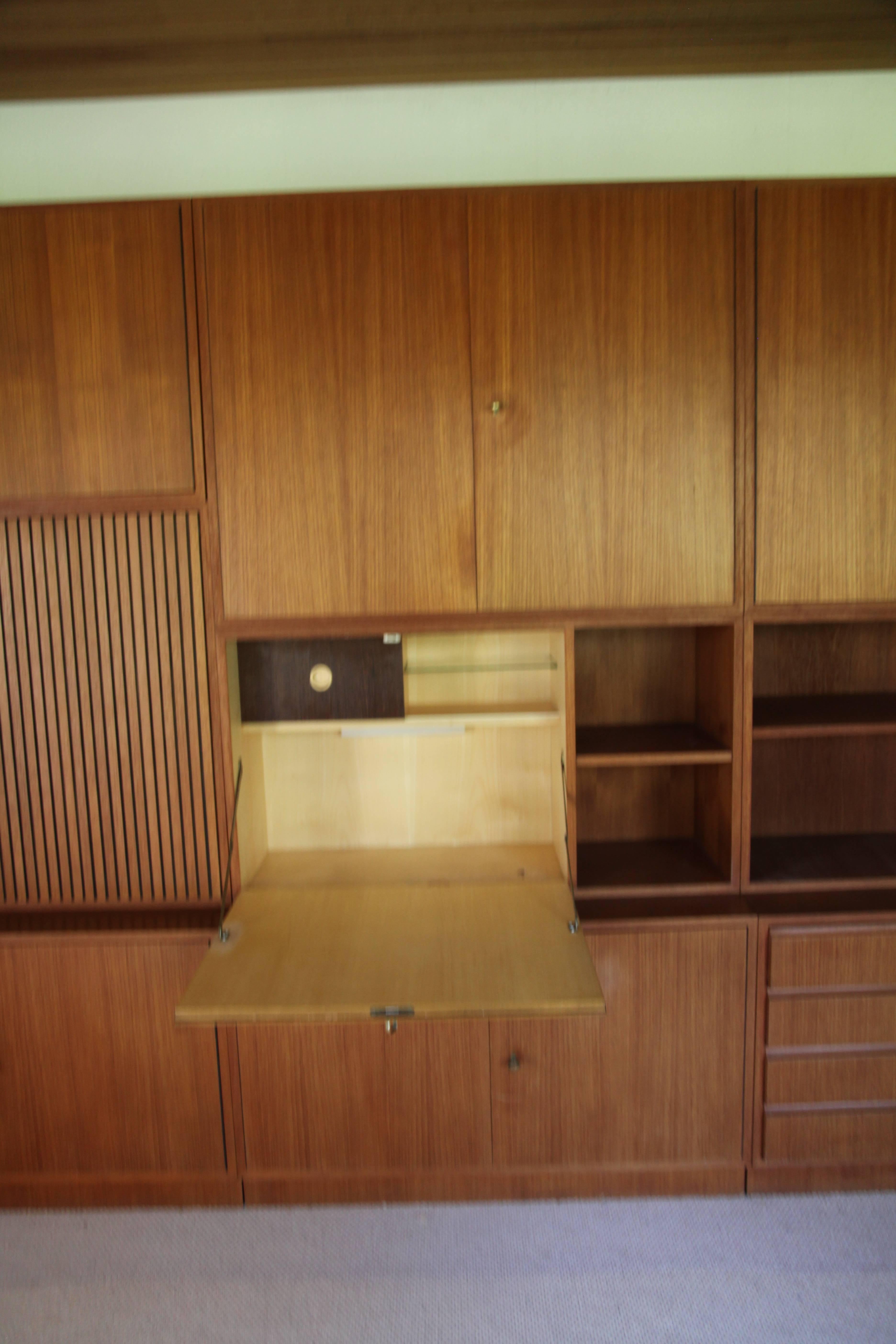 Brass Modular Wall Unit Designed by Georg Satink for WK Möbel, Germany, 1952 For Sale
