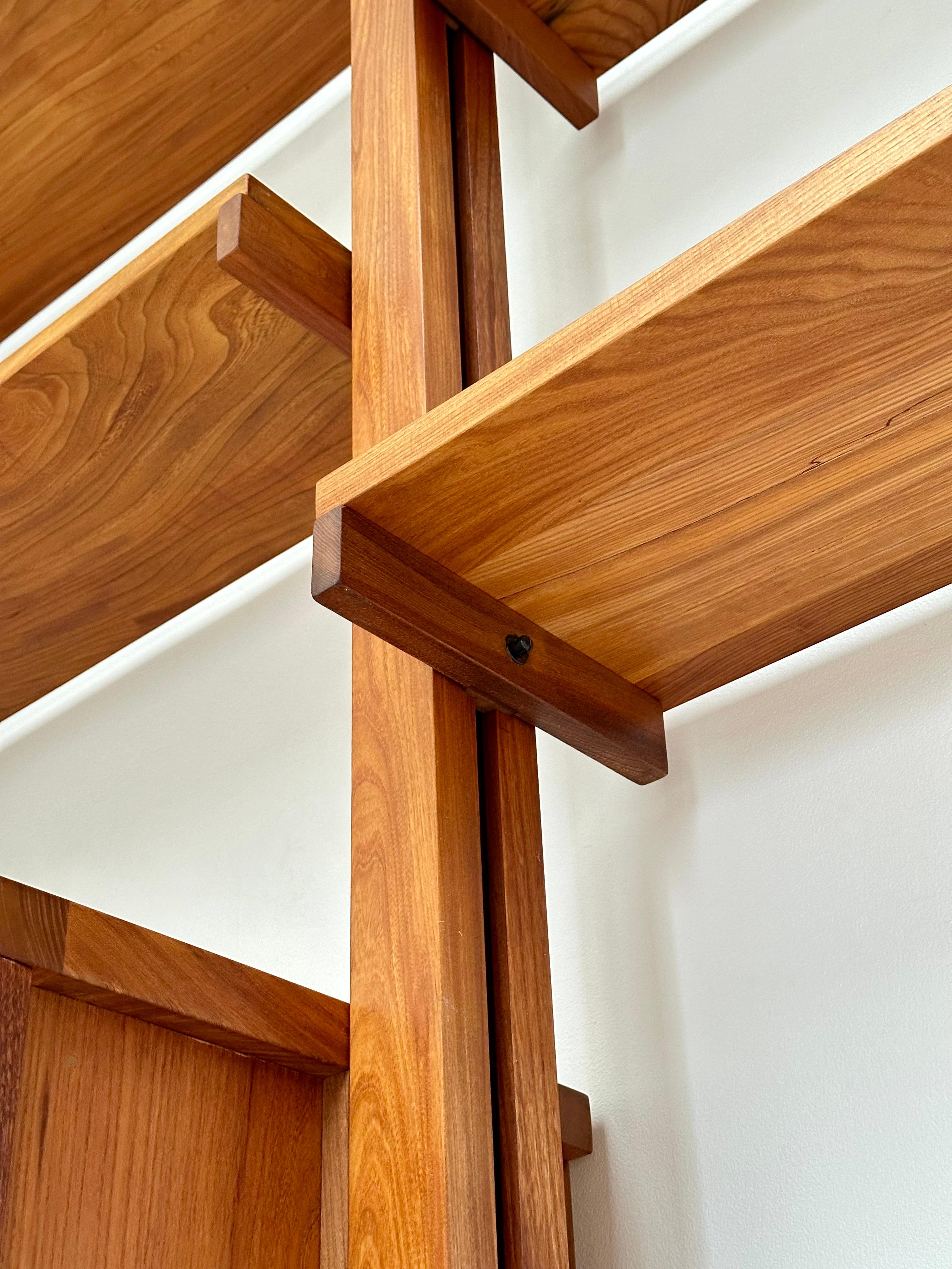 Modular Wall Unit in Solid Elm, France, c. 1980 For Sale 4