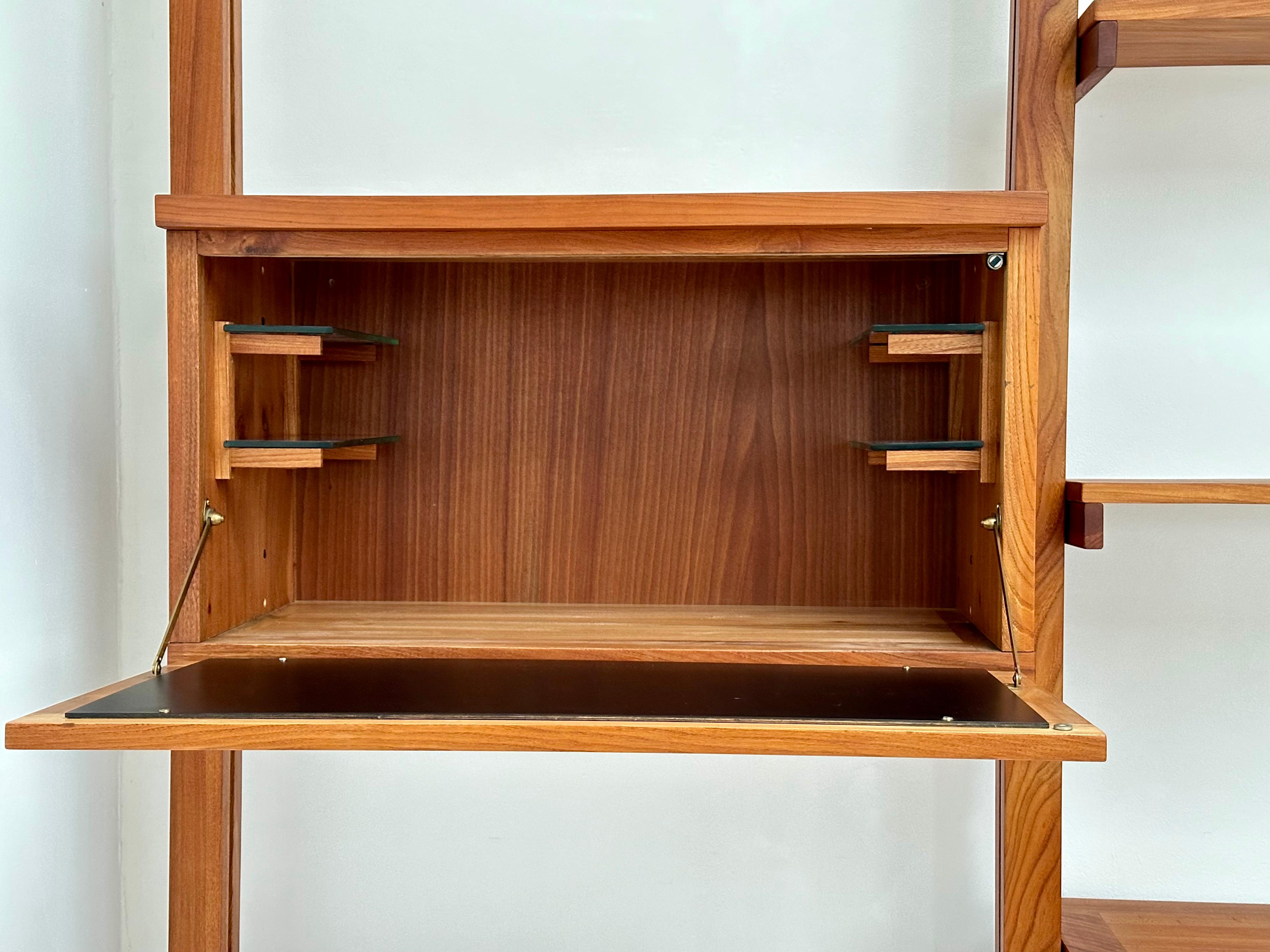 Modular Wall Unit in Solid Elm, France, c. 1980 For Sale 2