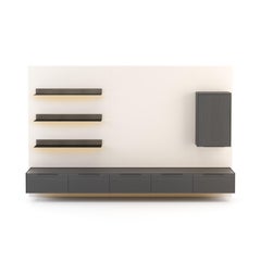 Modular Wall Unit Landform Day System 2 with TV Cabinet Made with Oak