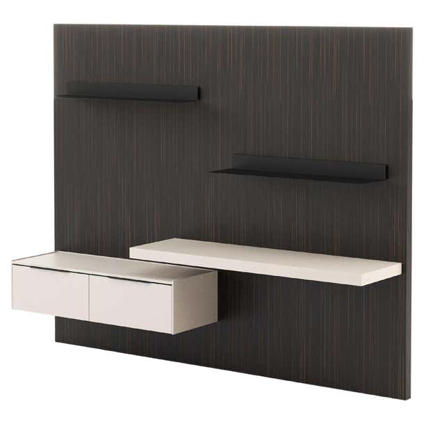Modular Wall Unit Landform Day System 4 with Tv Cabinet Made with Ebony ...