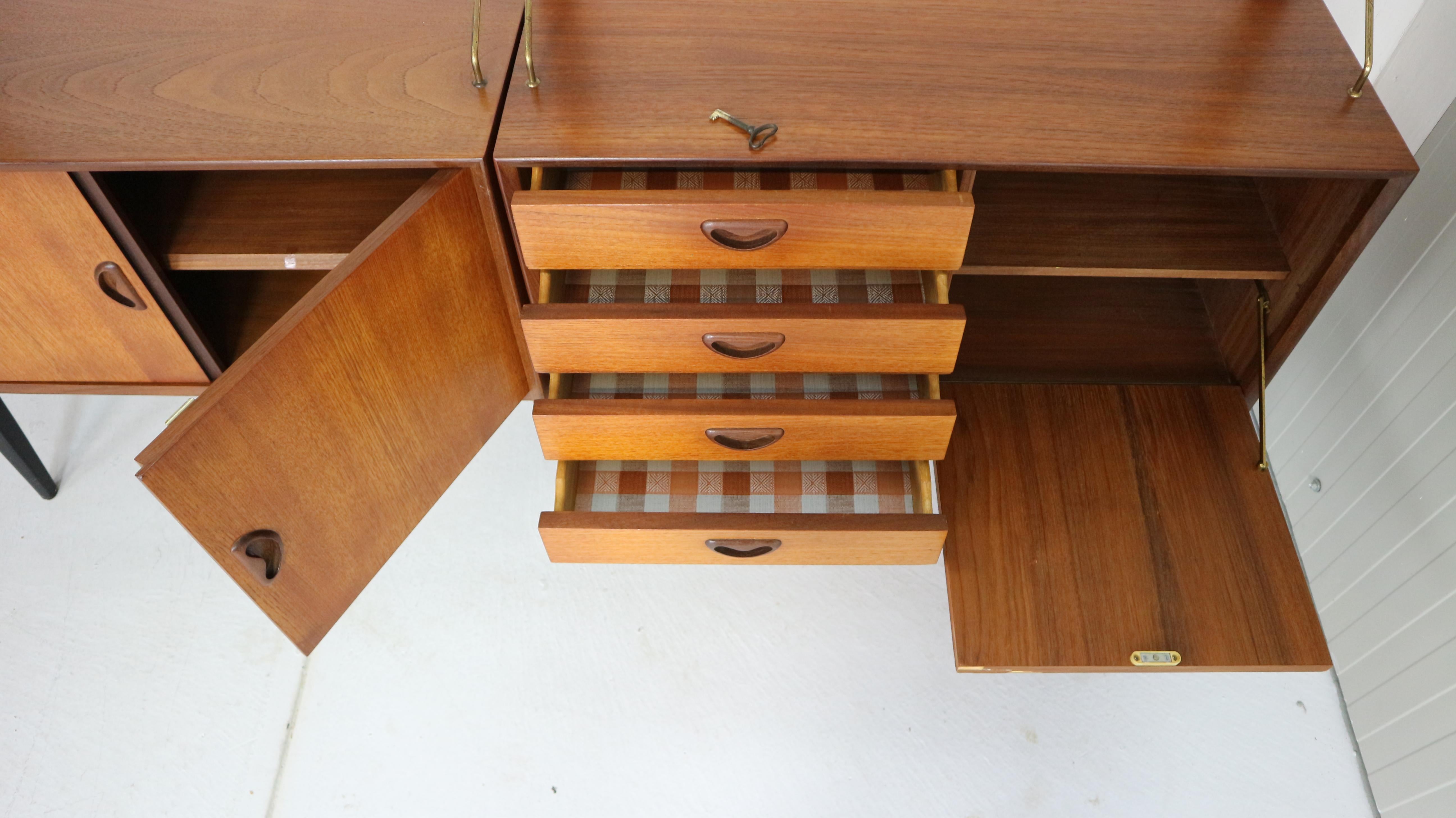 Modular Wall Unit- Secretary by Louis Van Teeffelen for Webe, Dutch Design 1950s 8