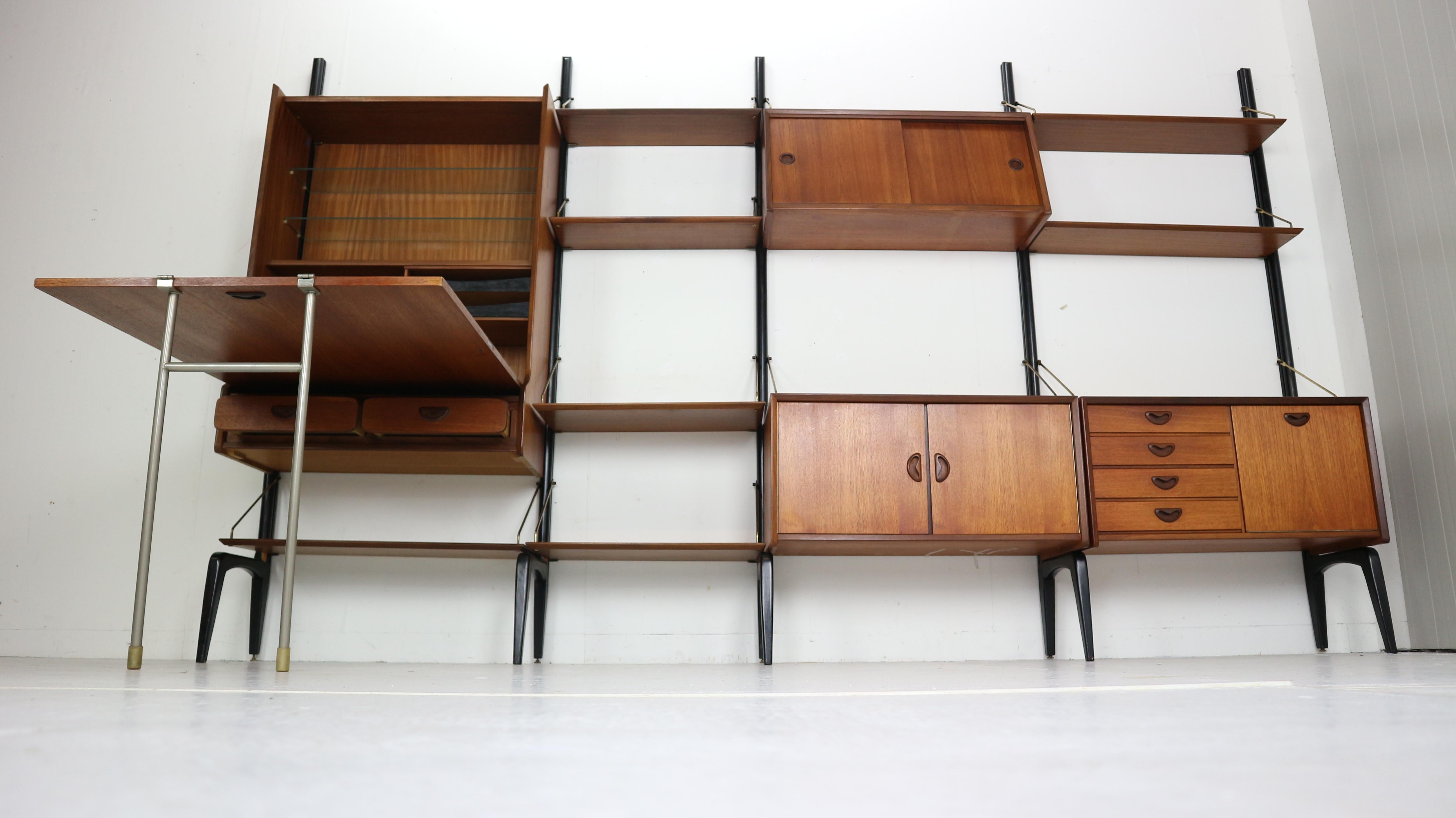 Modular Wall Unit- Secretary by Louis Van Teeffelen for Webe, Dutch Design 1950s (Moderne der Mitte des Jahrhunderts)