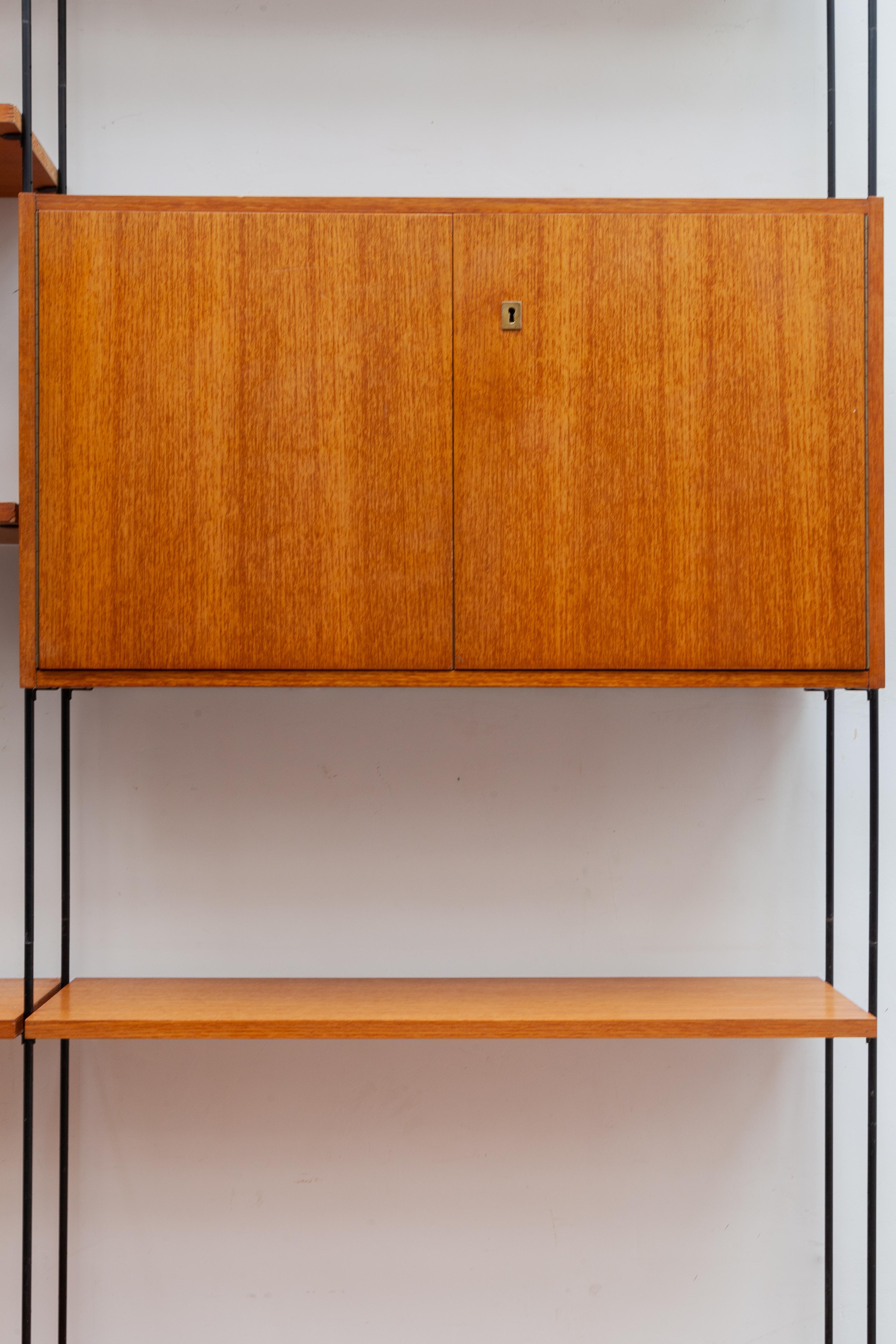 Modular Wall Unit Shelving System in Teak by Hilker, 1960s, Germany In Good Condition In Antwerp, BE