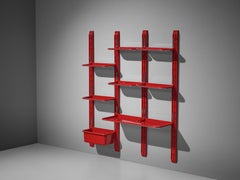 Alberto Rosselli for Saporiti 'Speedy' Modular Wall-Unit in Red