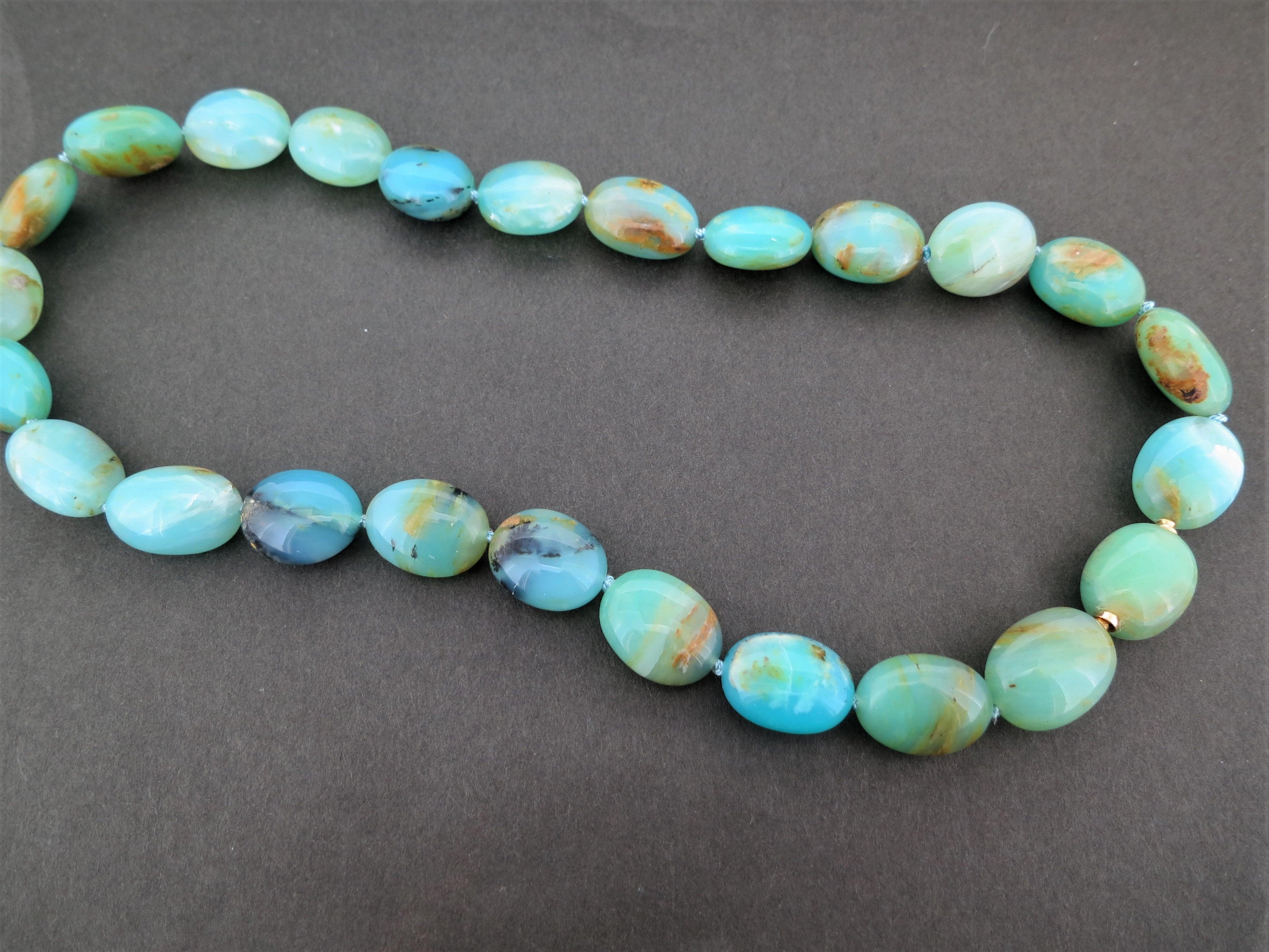 Bead Modullyn Peruvian Opal Necklace For Sale