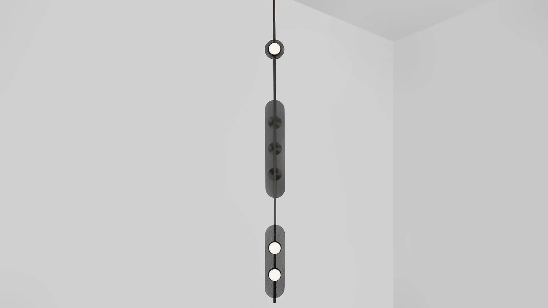 Brass Modulo Vertical Pendant by CTO Lighting For Sale