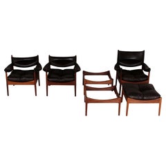 MODUS by Kristian Solmer Vedel SET of 3 lounge chairs 1 stool & 2 coffee tables