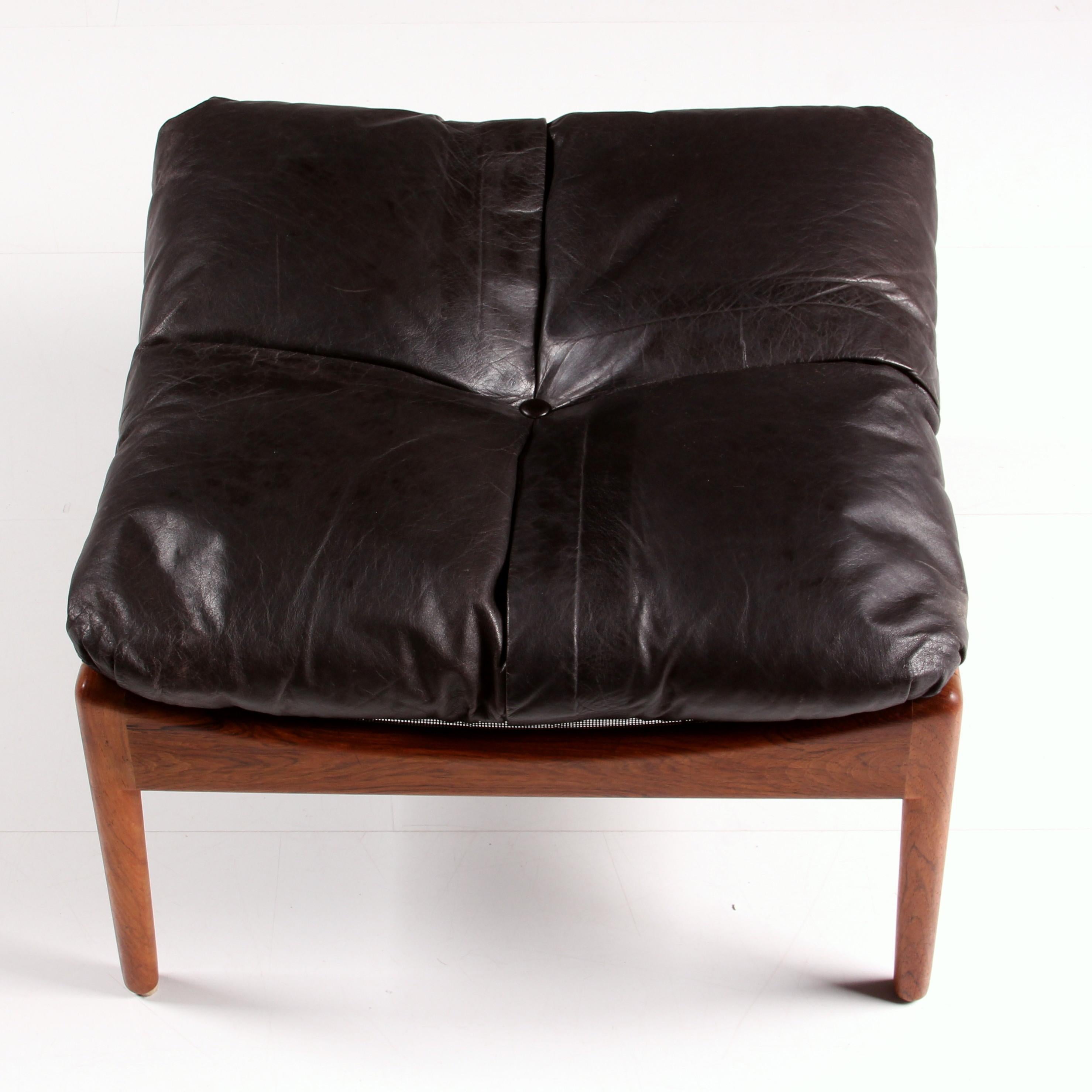 Milieu du XXe siècle Ensemble de 3 chaises longues MODUS de Kristian Solmer Vedel, 1 tabouret et 2 tables basses en vente